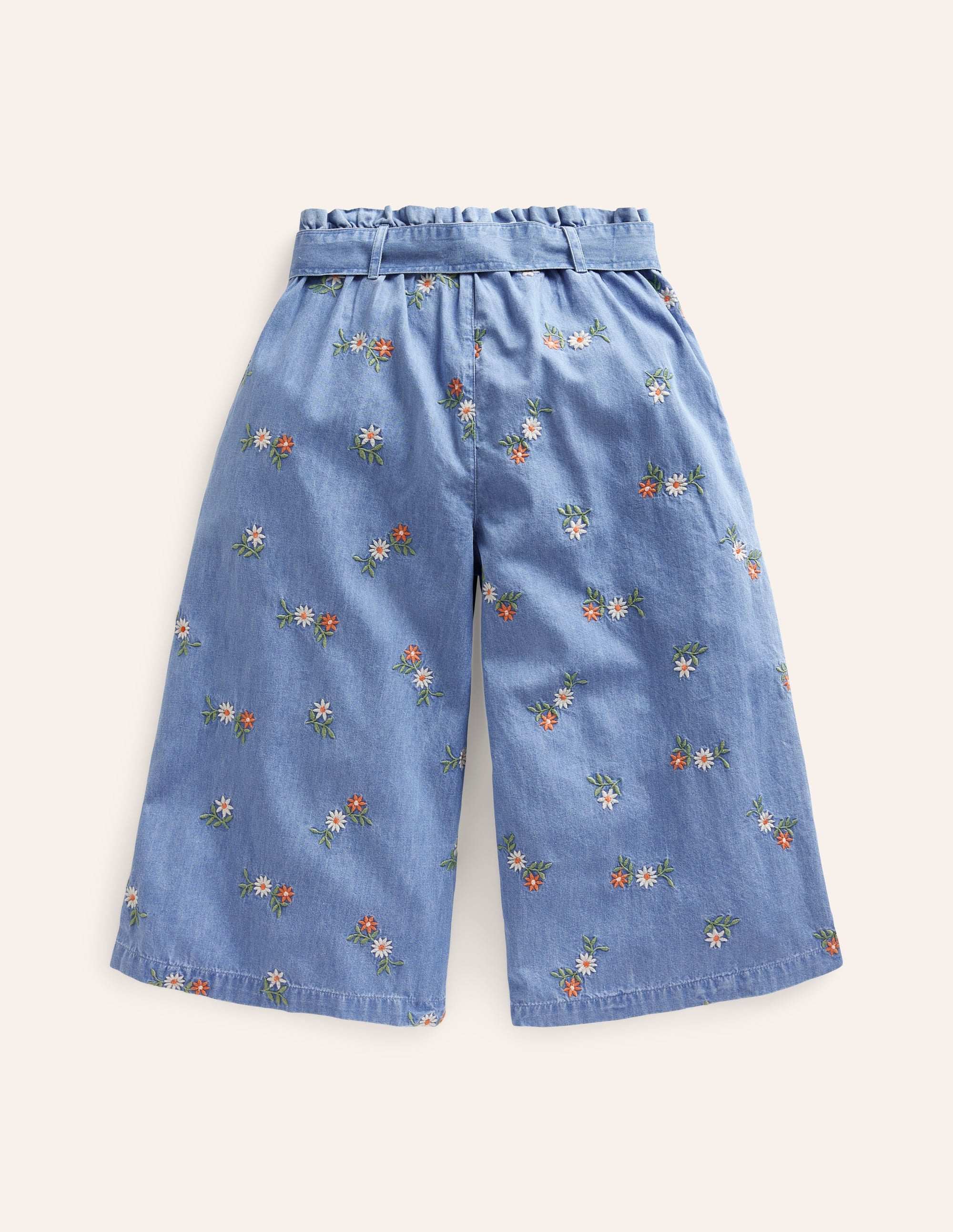 Printed Wide Leg Pants-Mid Vintage Embroidered - Image 2