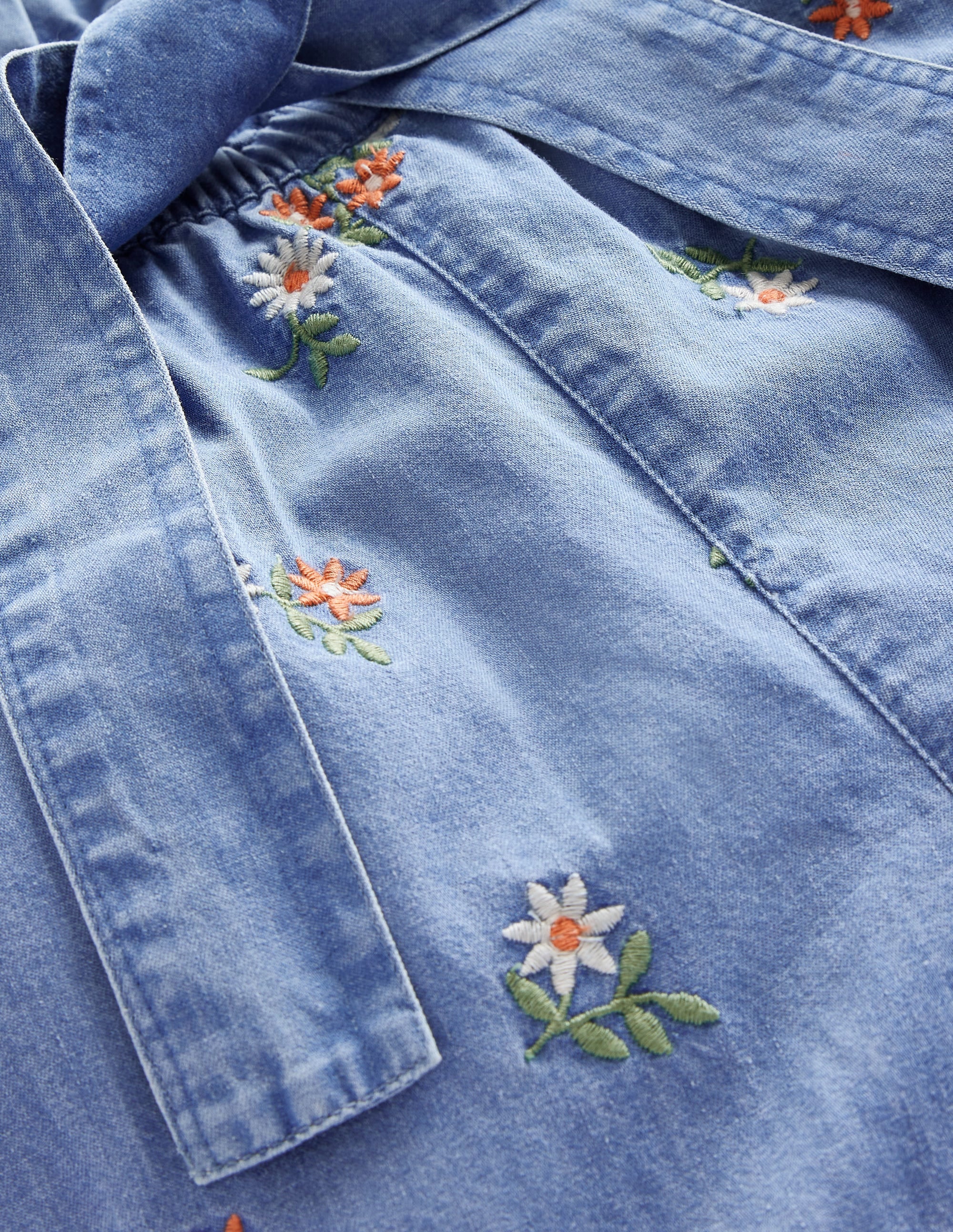 Printed Wide Leg Pants-Mid Vintage Embroidered - Image 3