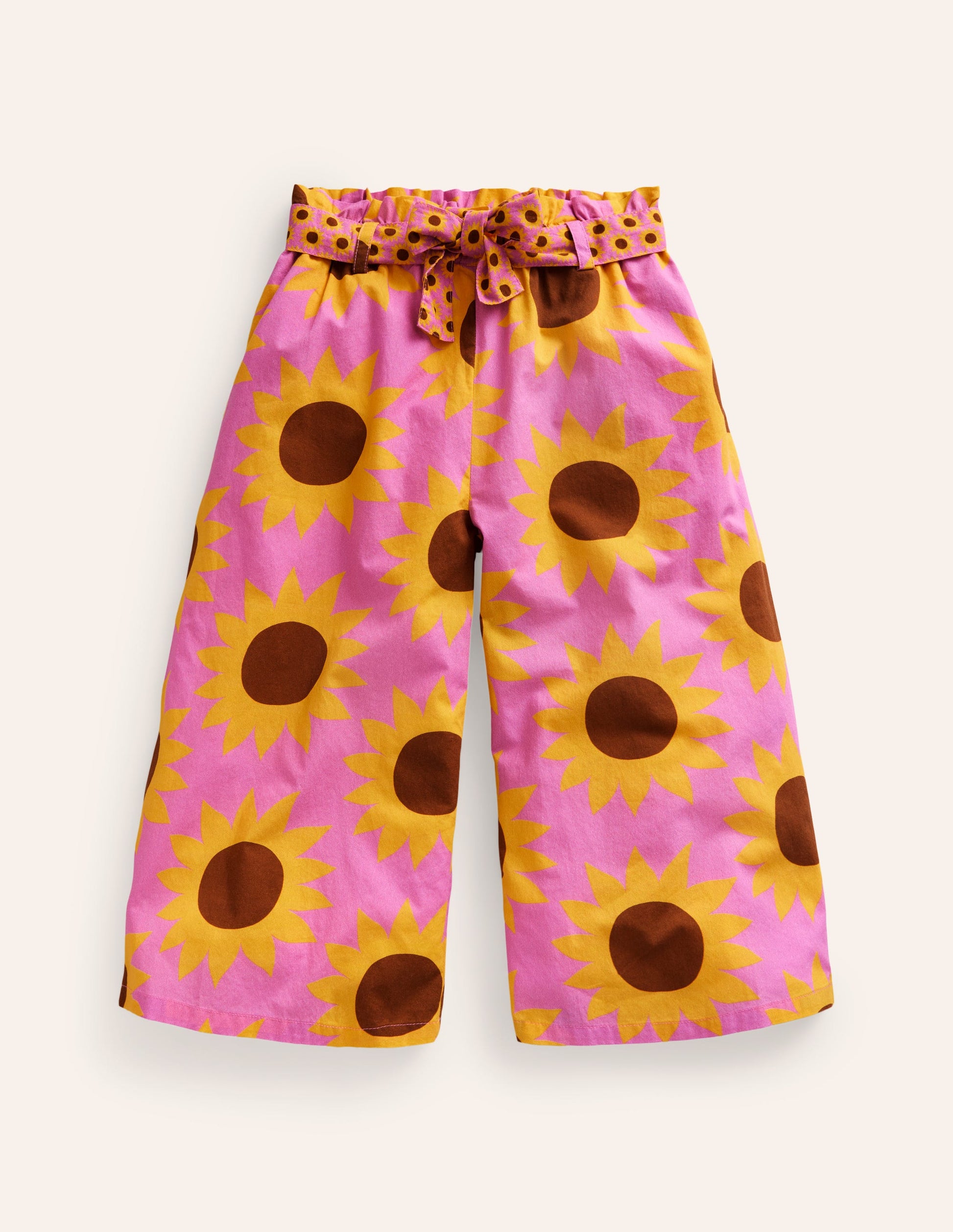 Printed Wide Leg Pants-Pink Sunflower Geo-1