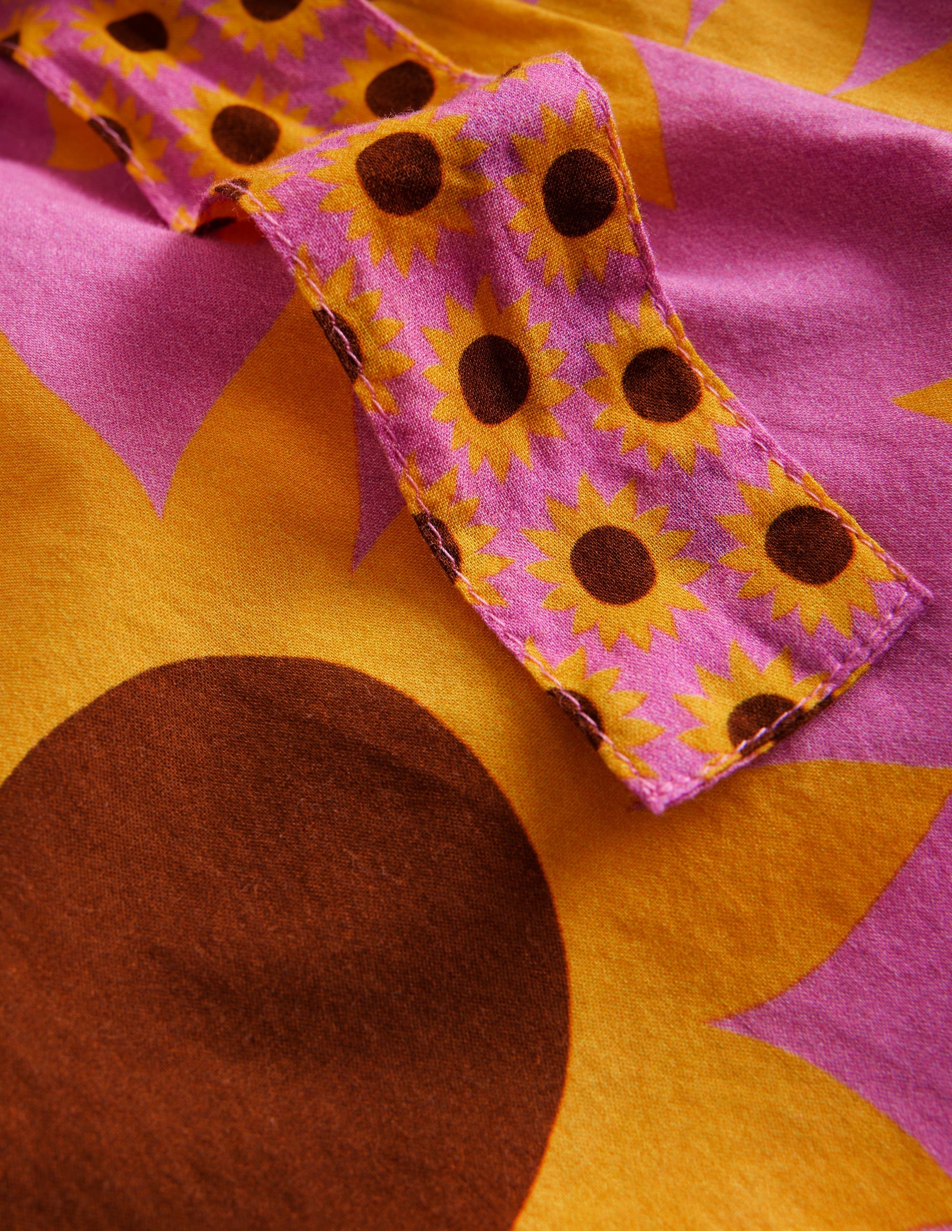 Printed Wide Leg Pants-Pink Sunflower Geo-3