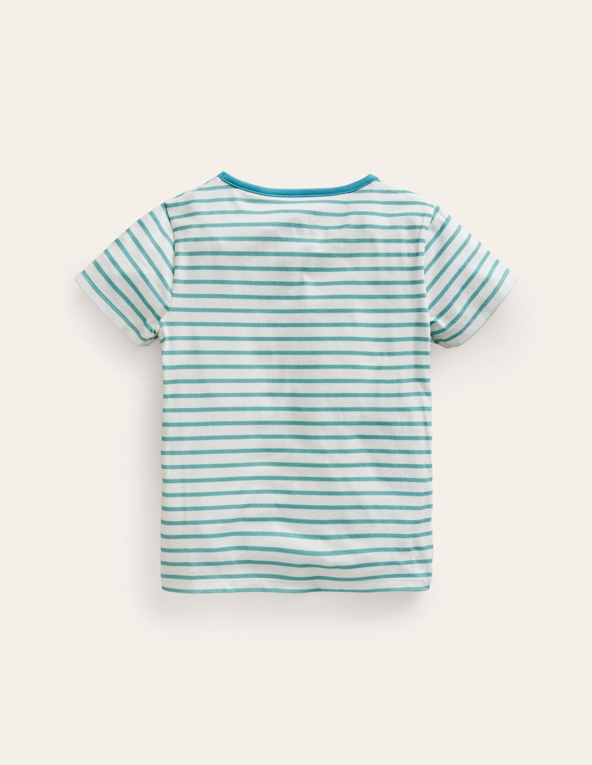 Short Sleeve Appliqué T-shirt-Ivory/ Blue Ice Cream Cat - Image 2