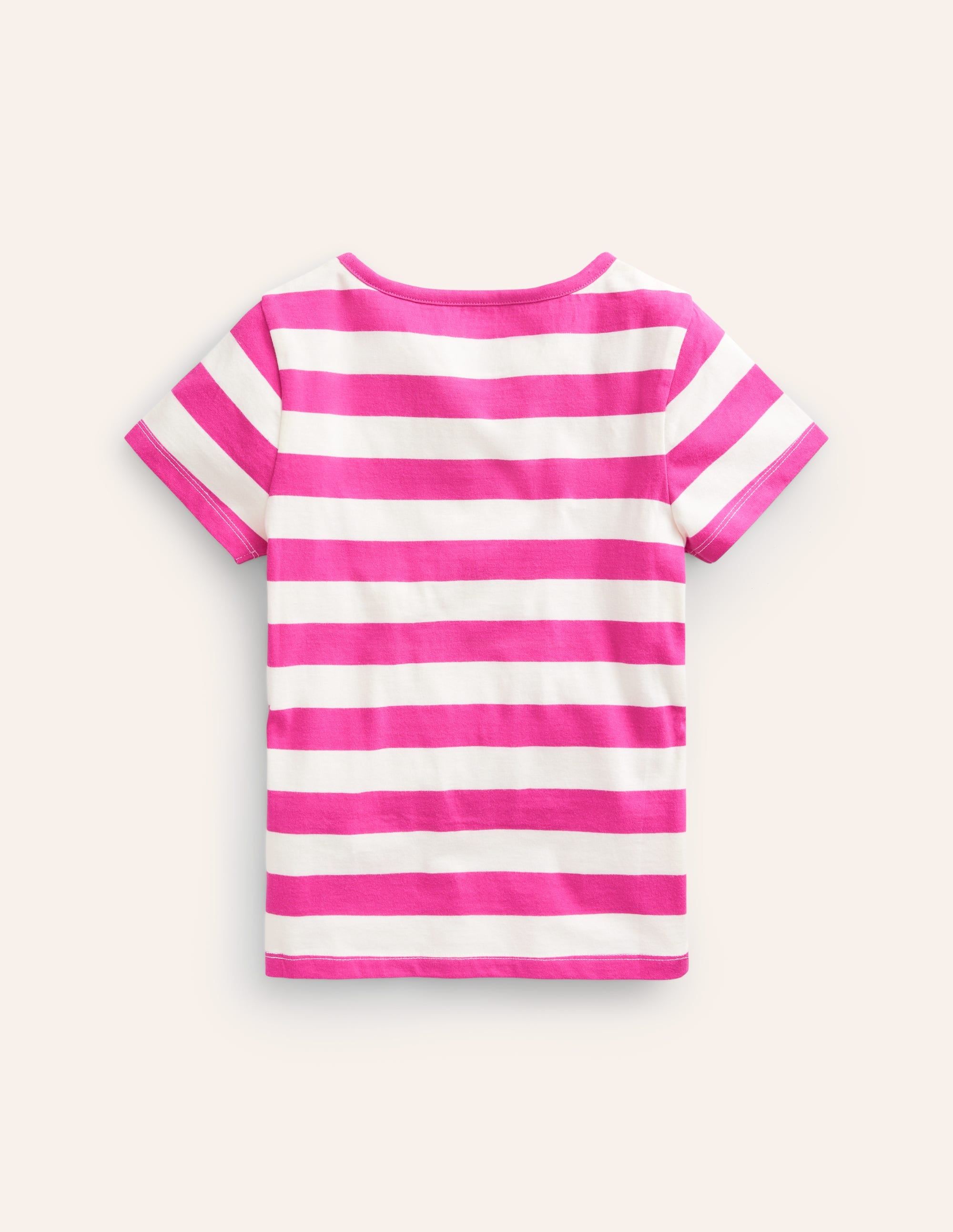 Short Sleeve Appliqué T-shirt-Pink/Ivory Lynx - Image 3