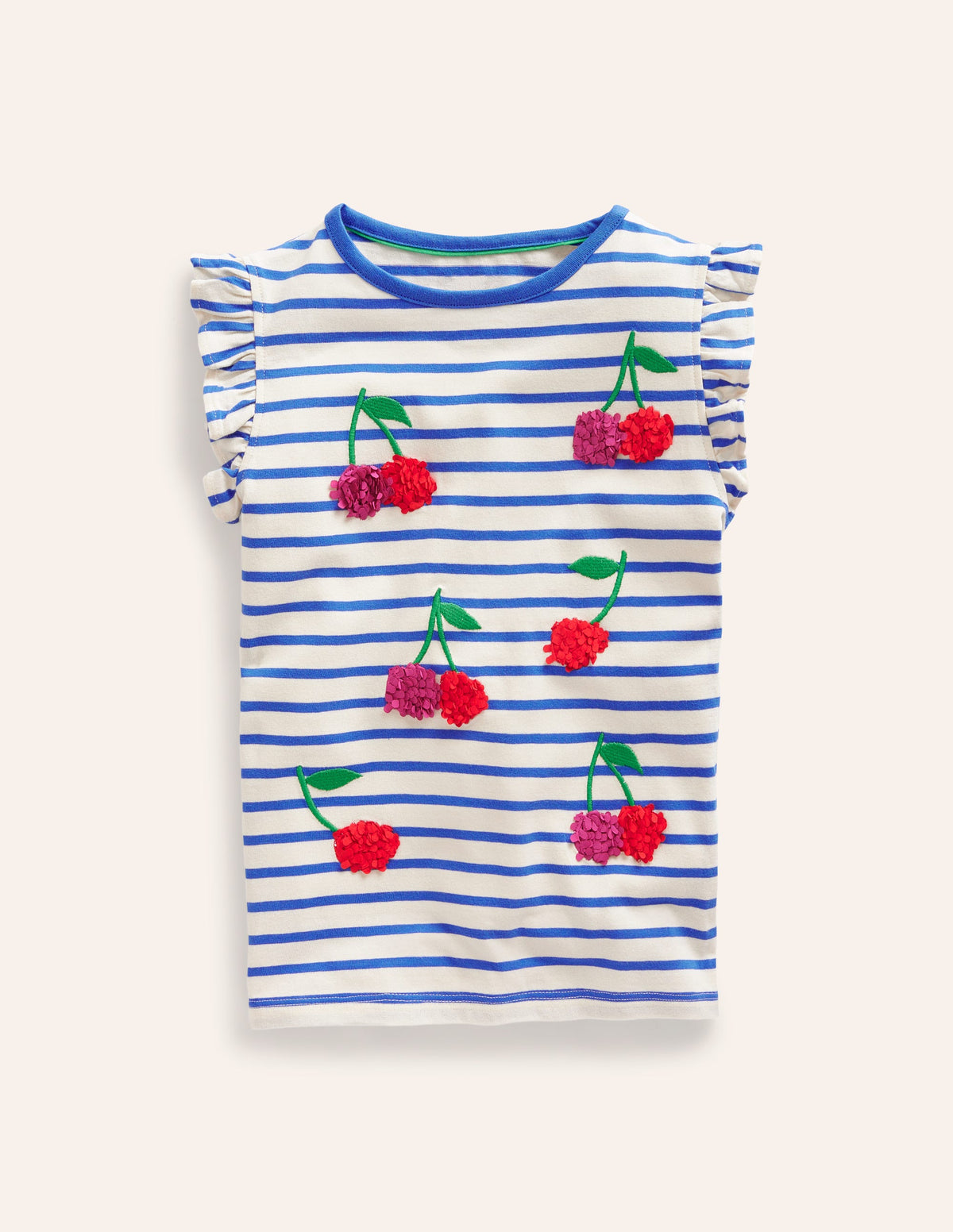 Flutter Short Sleeve T-Shirt-Vanilla Pod/ Cabanna Blue - Image 1