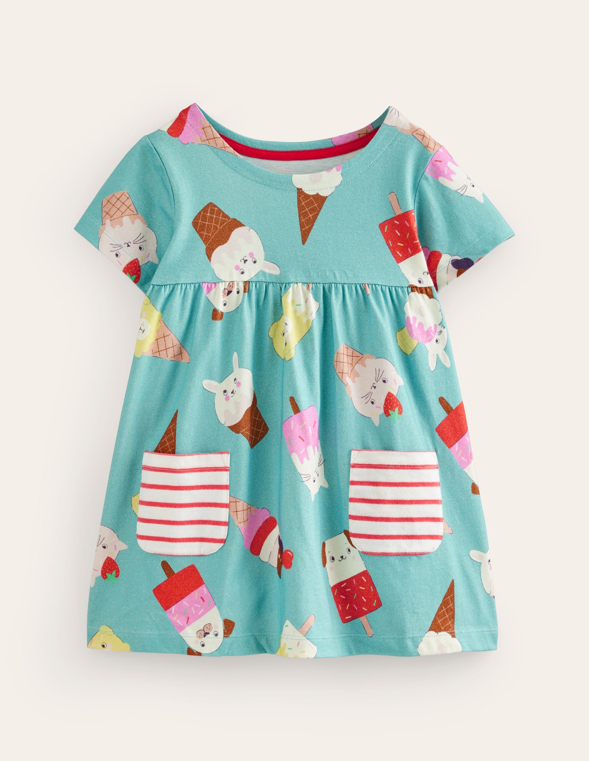 Short Sleeve Printed Tunic-Aqua Sea Ice Creams - Image 1
