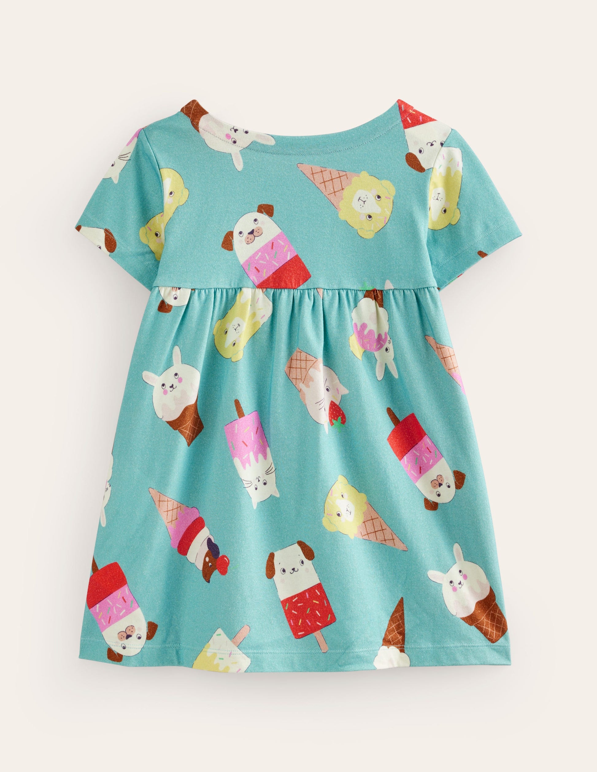 Short Sleeve Printed Tunic-Aqua Sea Ice Creams-2