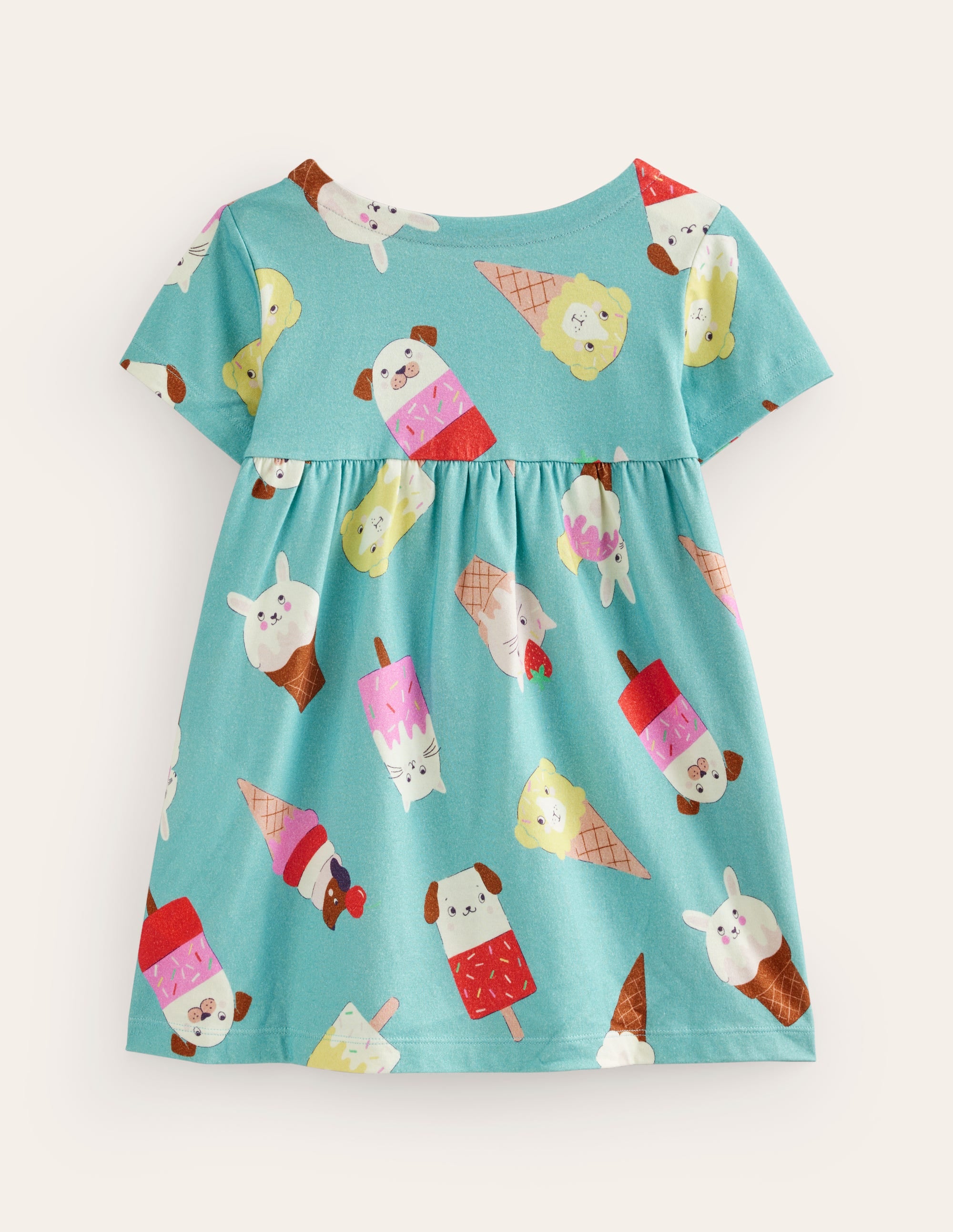Short Sleeve Printed Tunic-Aqua Sea Ice Creams - Image 2