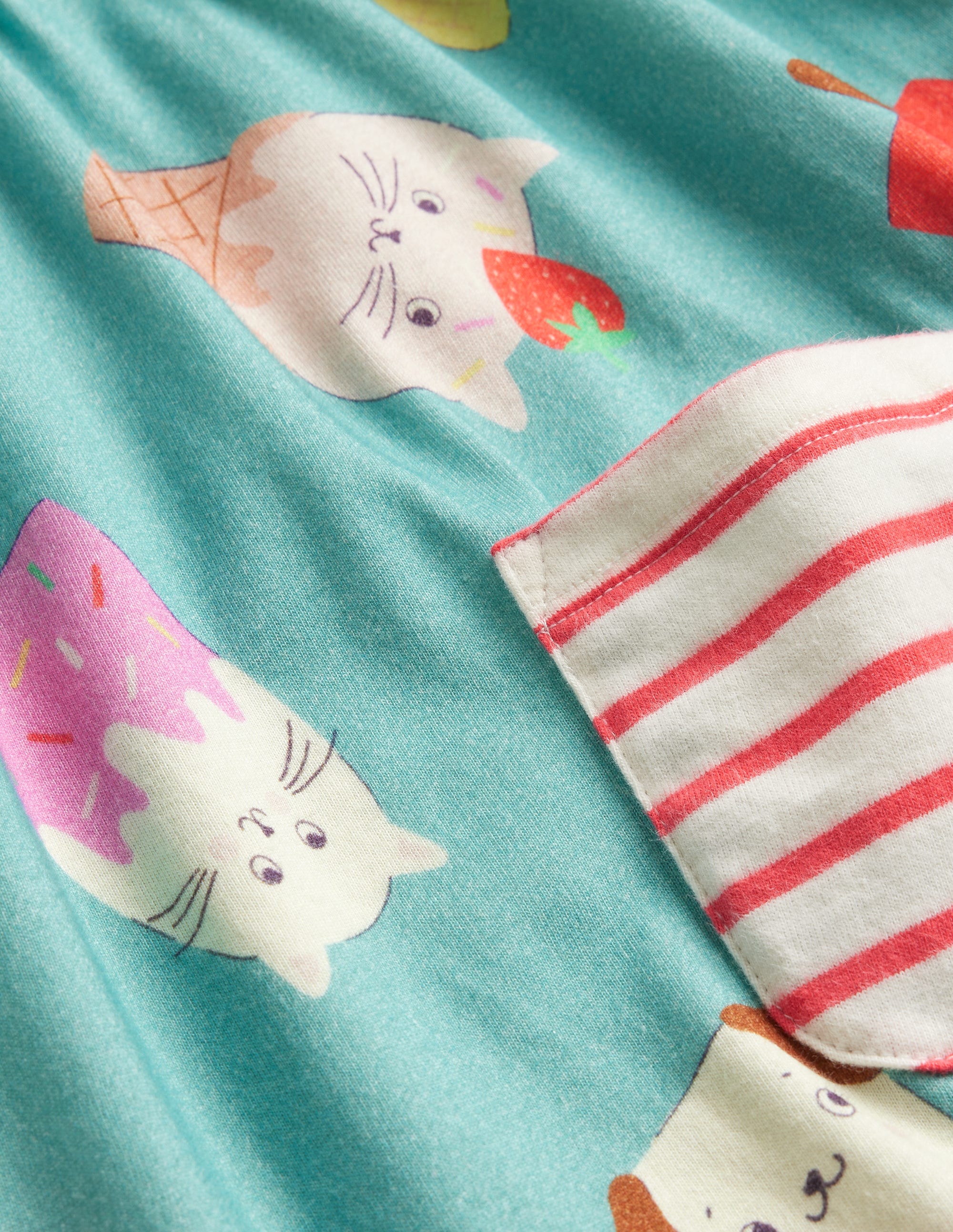 Short Sleeve Printed Tunic-Aqua Sea Ice Creams - Image 3
