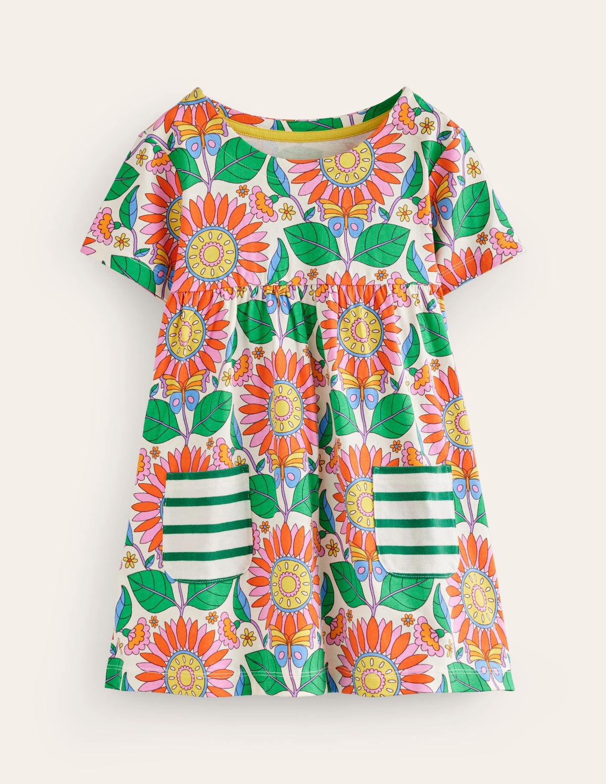 Short Sleeve Printed Tunic-Multi Daisy Vine-1