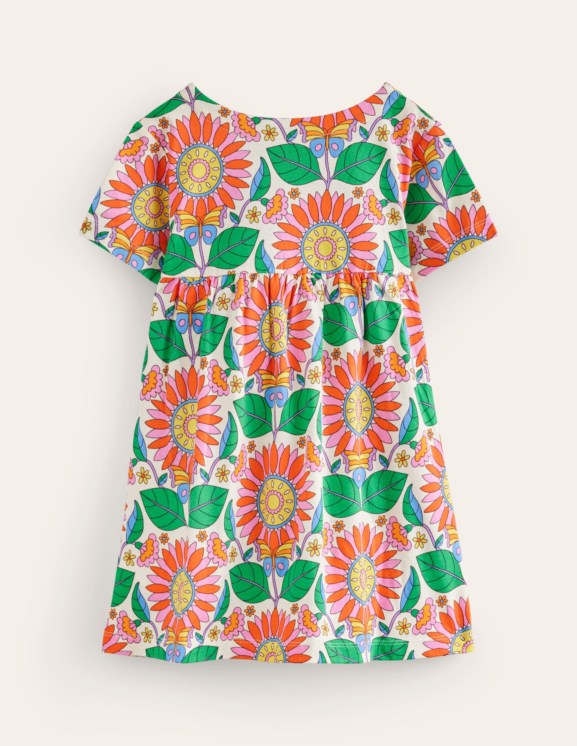 Short Sleeve Printed Tunic-Multi Daisy Vine-2