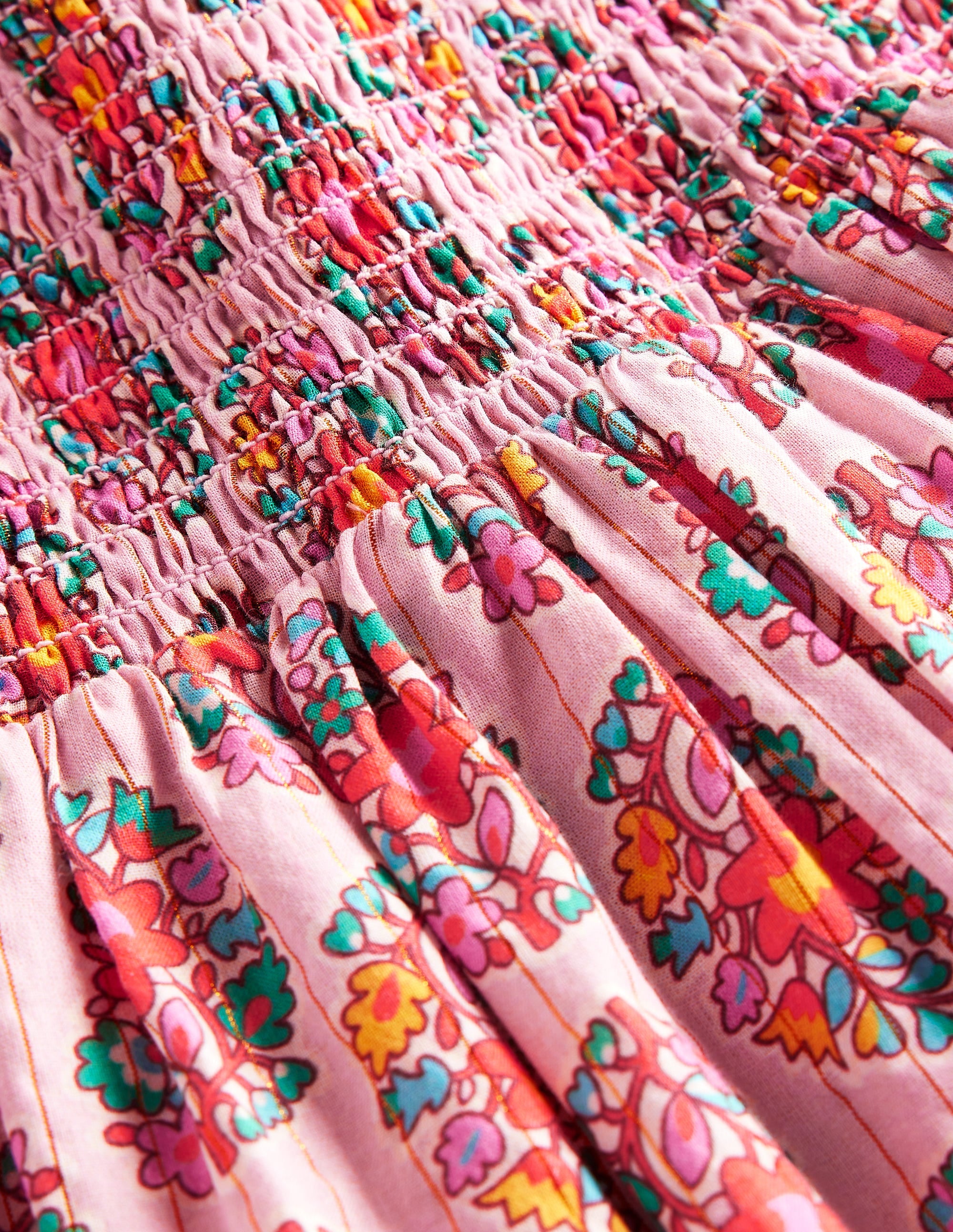 Frill Strap Maxi Sundress-Sugared Almond Pink Paisley - Image 5