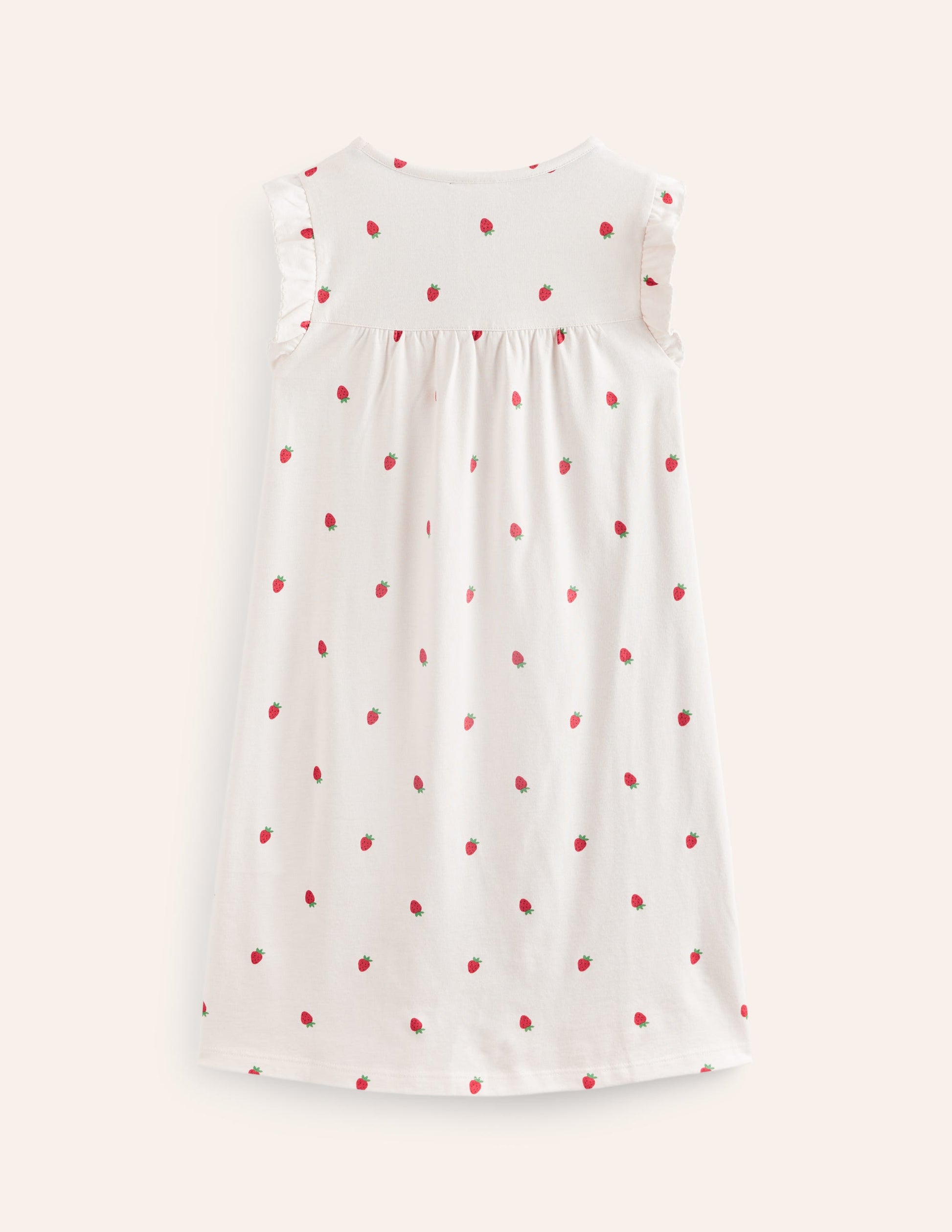 Short-Sleeve Nightie-Ivory Strawberry-2