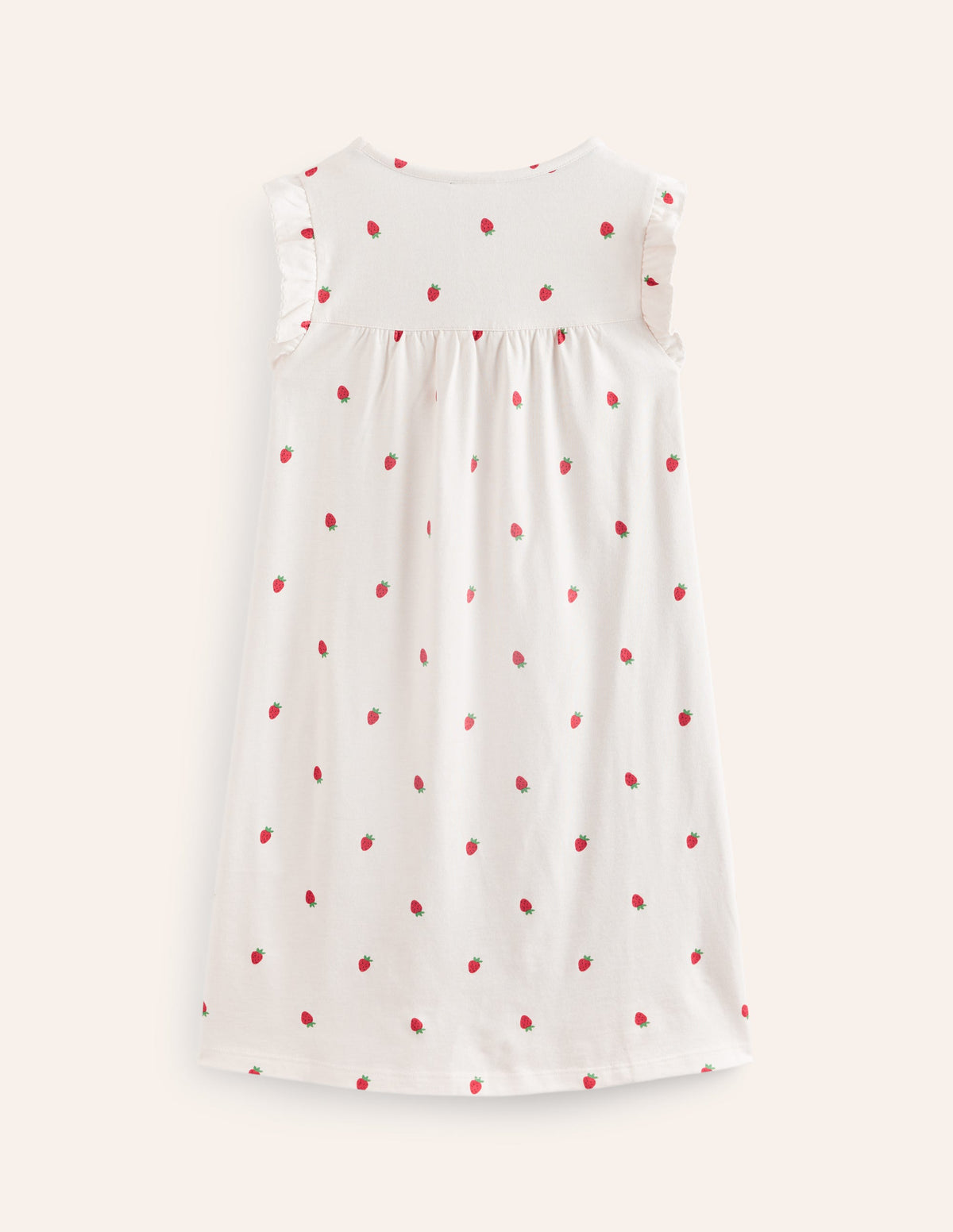 Short-Sleeve Nightie-Ivory Strawberry - Image 2