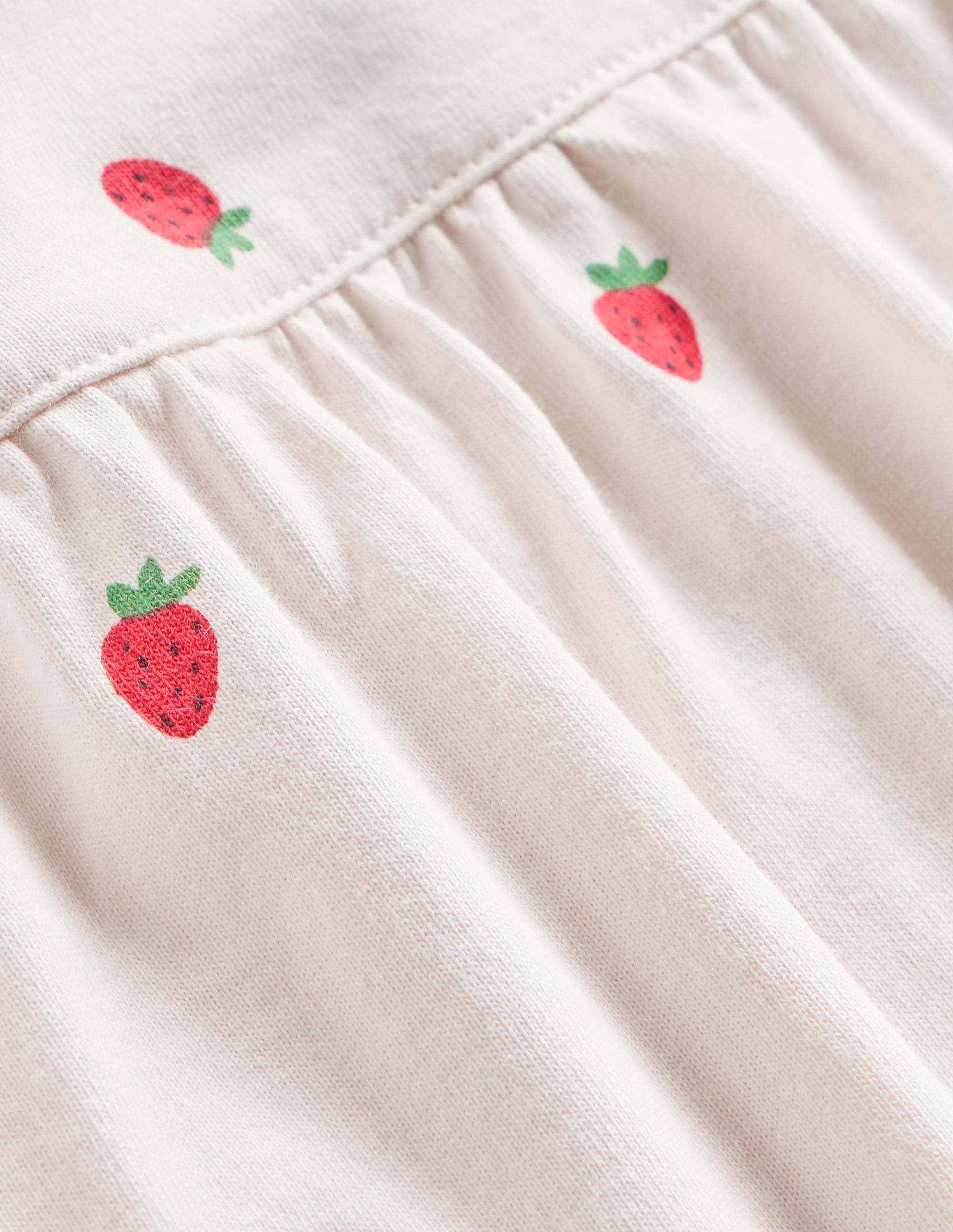 Short-Sleeve Nightie-Ivory Strawberry - Image 3