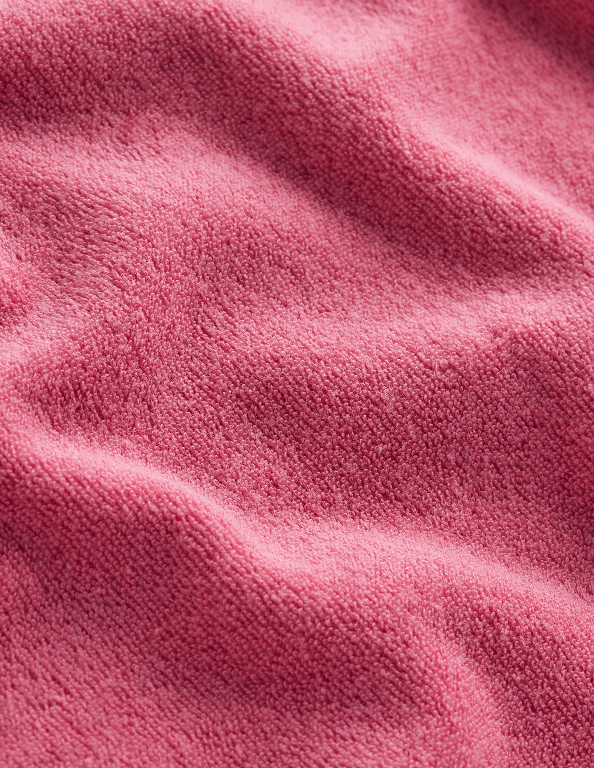 Frill Sleeve Towelling Top-Rose Pink - Image 3