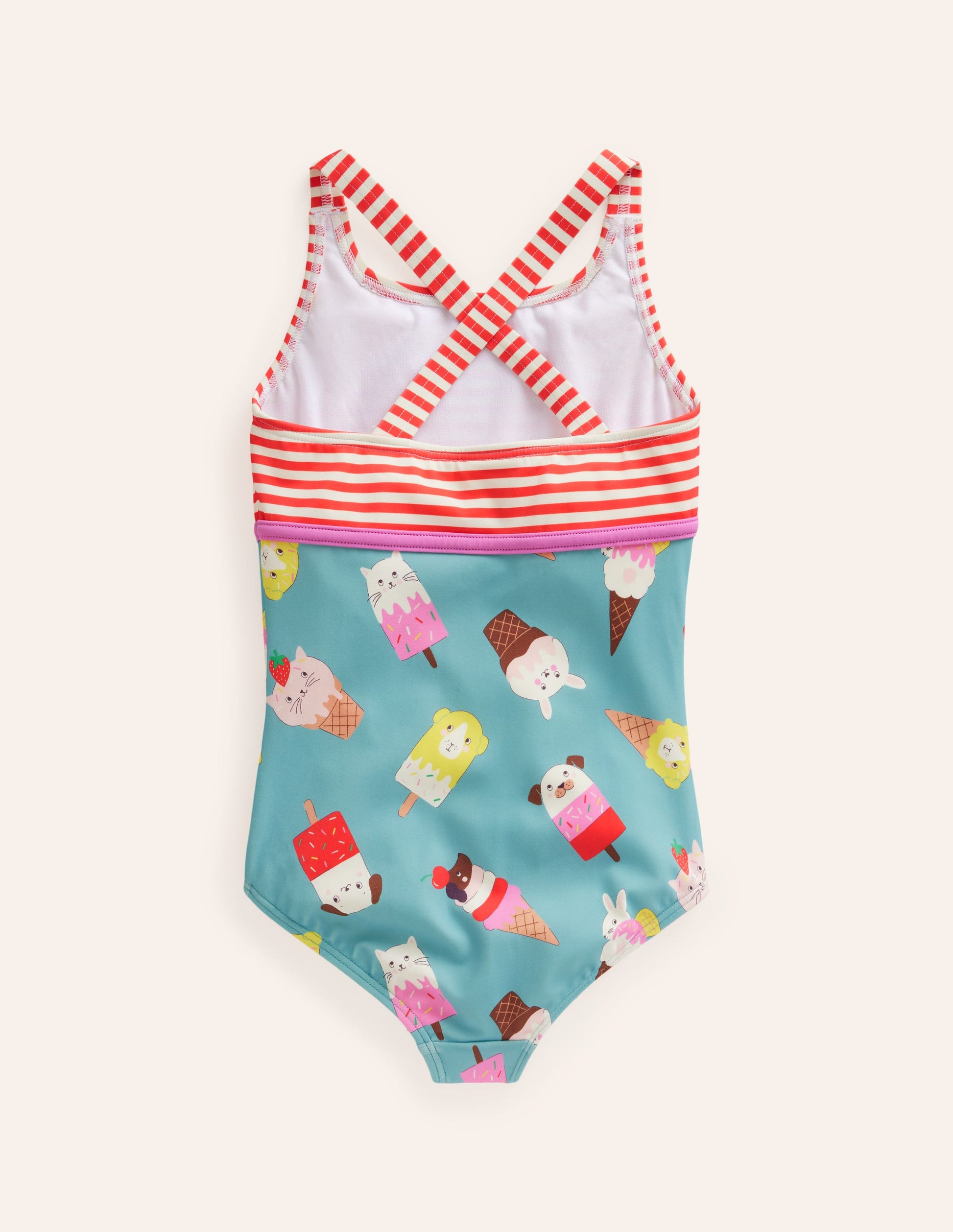 Hotchpotch Swimsuit-Aqua Sea, Ivory Ice Cream Pets-2