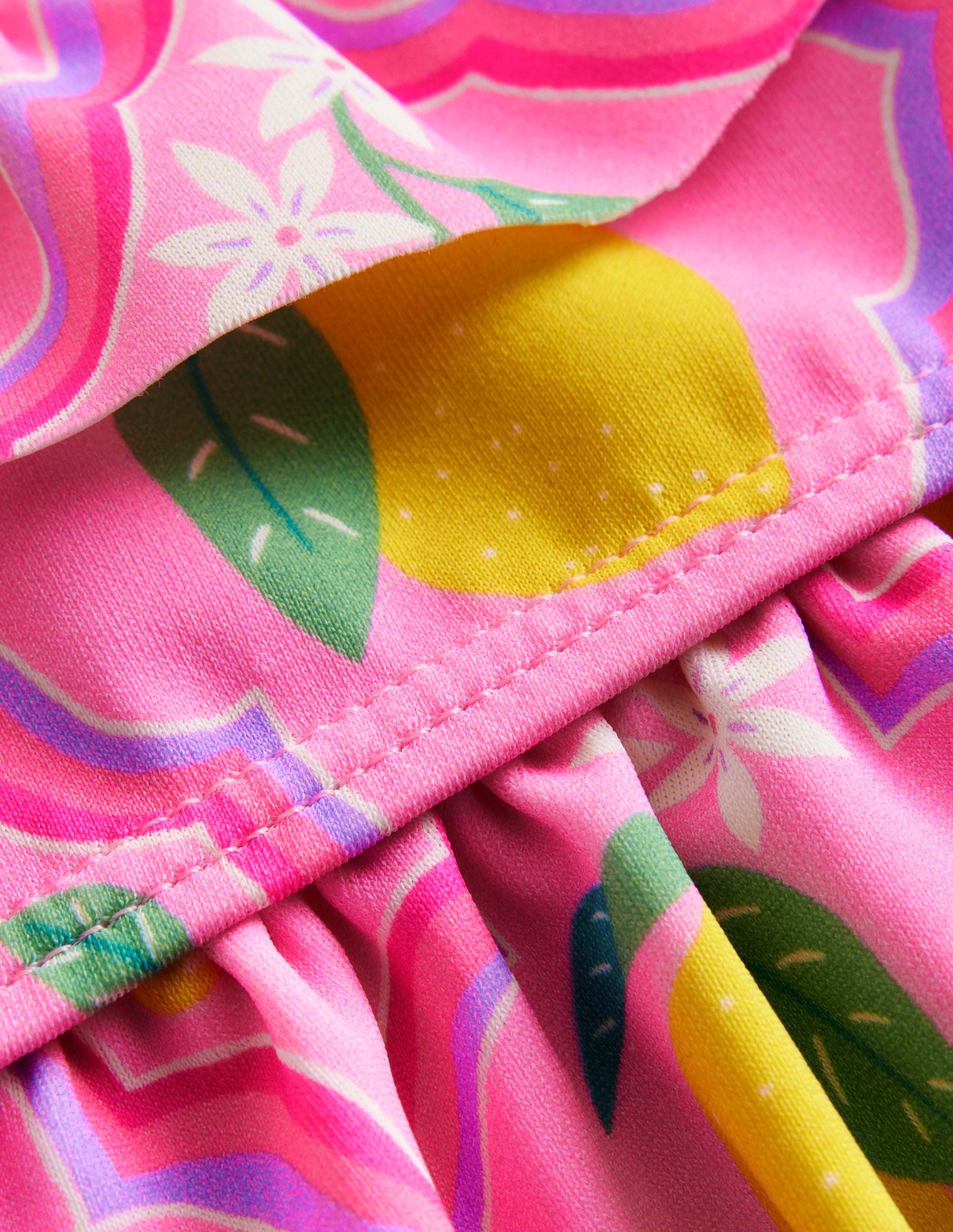 Frill Detail Tie Back Bikini-Pink Lemon Grove - Image 3