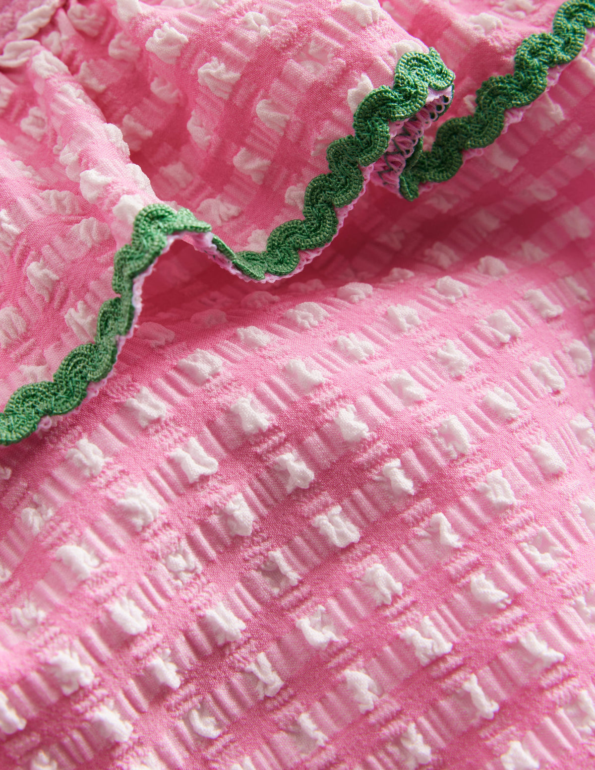 Seersucker Frilly Bikini-Pink Gingham Lemons - Image 3