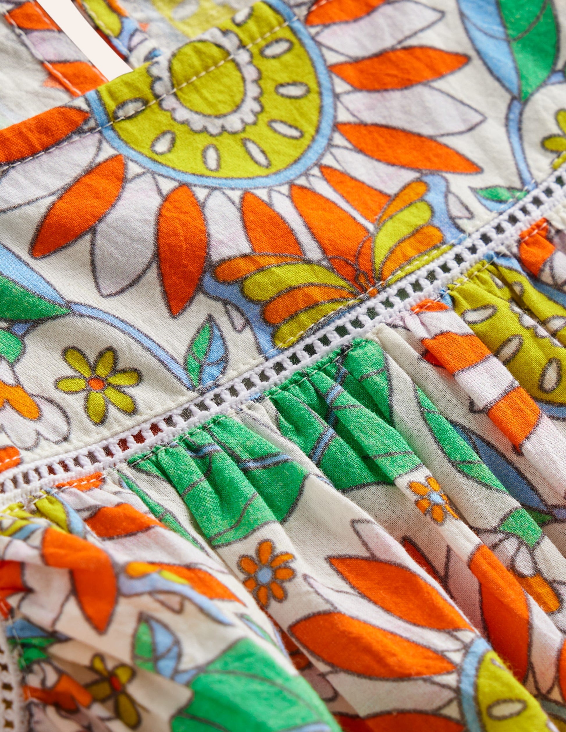 Lightweight Vacation Dress-Multi Daisy Vine-3