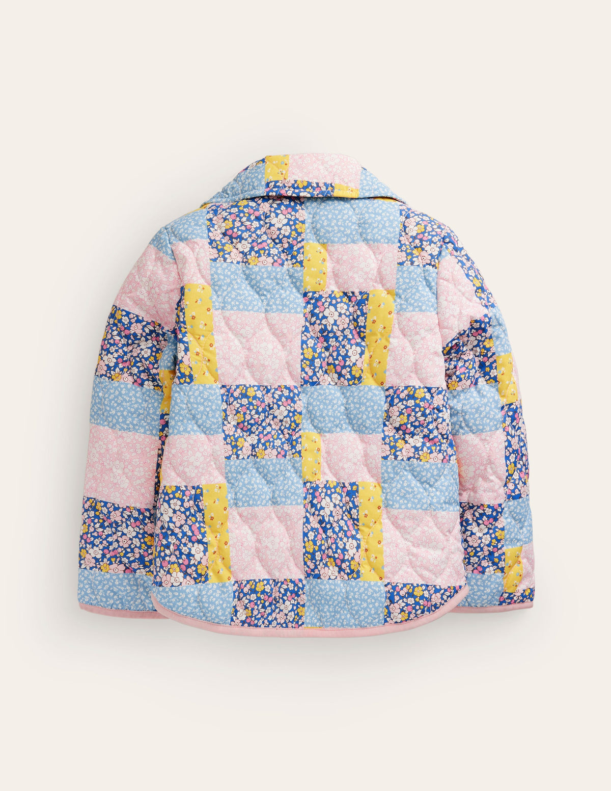 Quilted Collared Jacket-Patchwork Floral-2