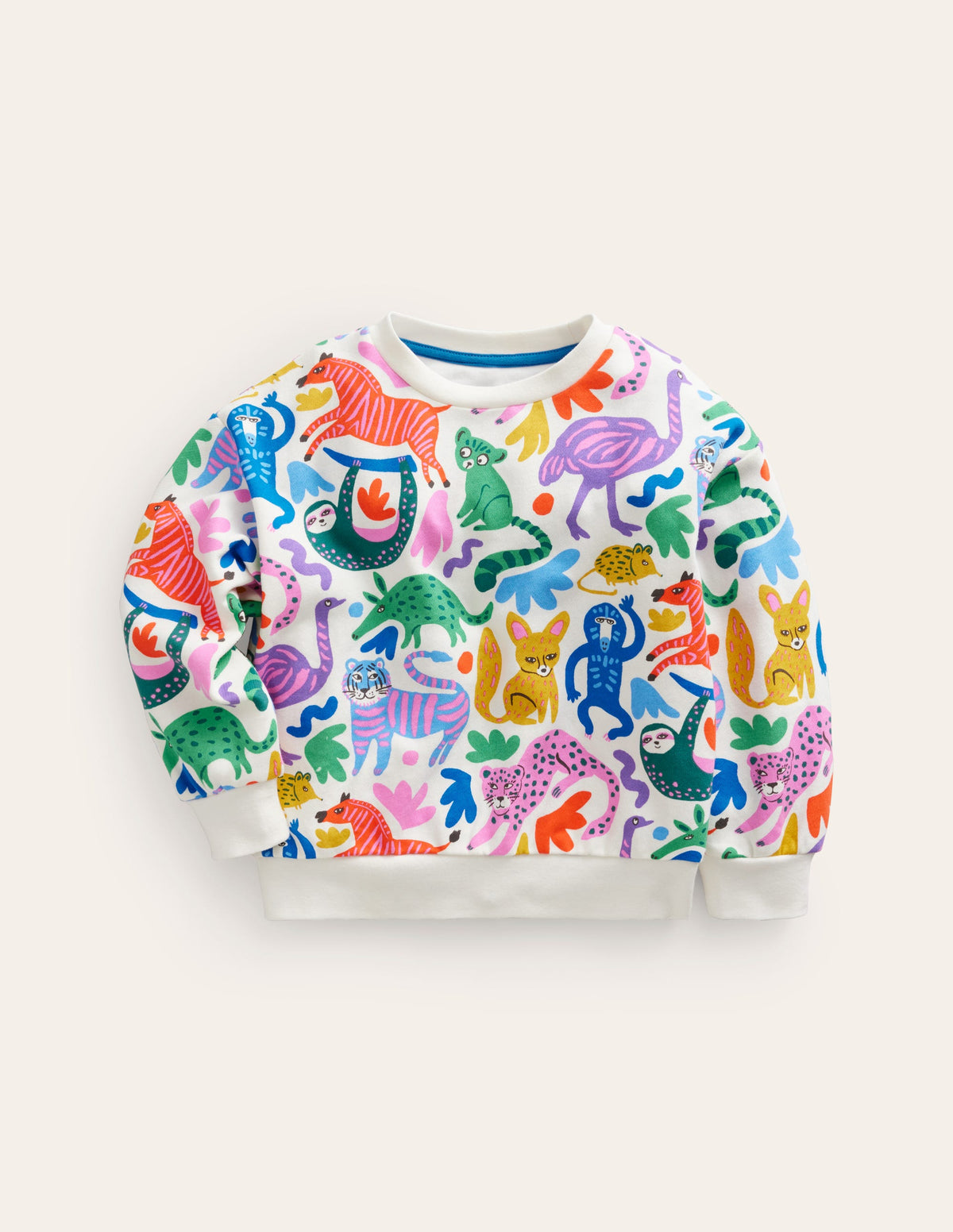 Printed Relaxed Sweatshirt-Multi Safari Friends - Image 1