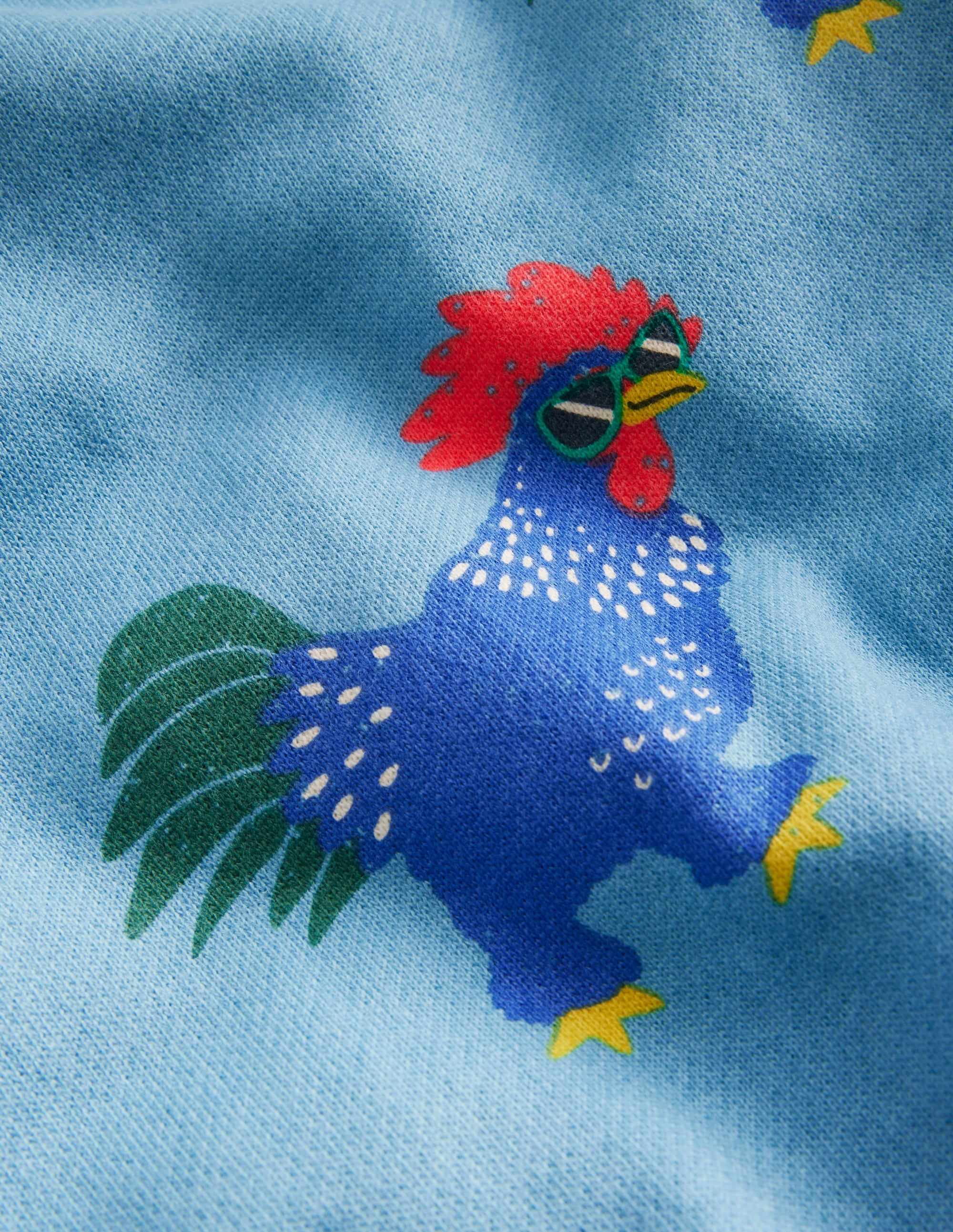 Printed Relaxed Sweatshirt-Pavillion Blue Cockerels - Image 3