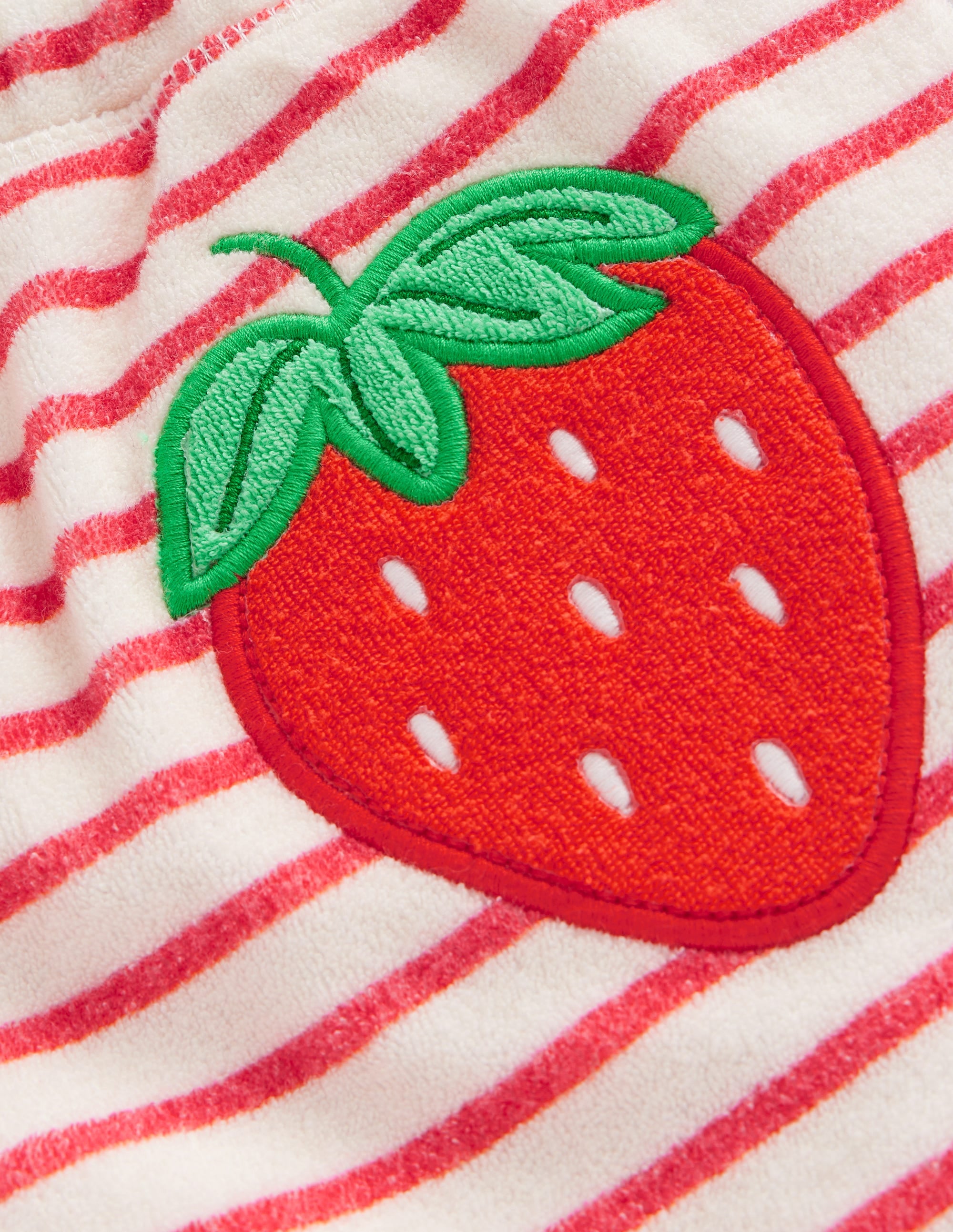 Printed Towelling Shorts-Jam Red Strawberry Stripe - Image 3