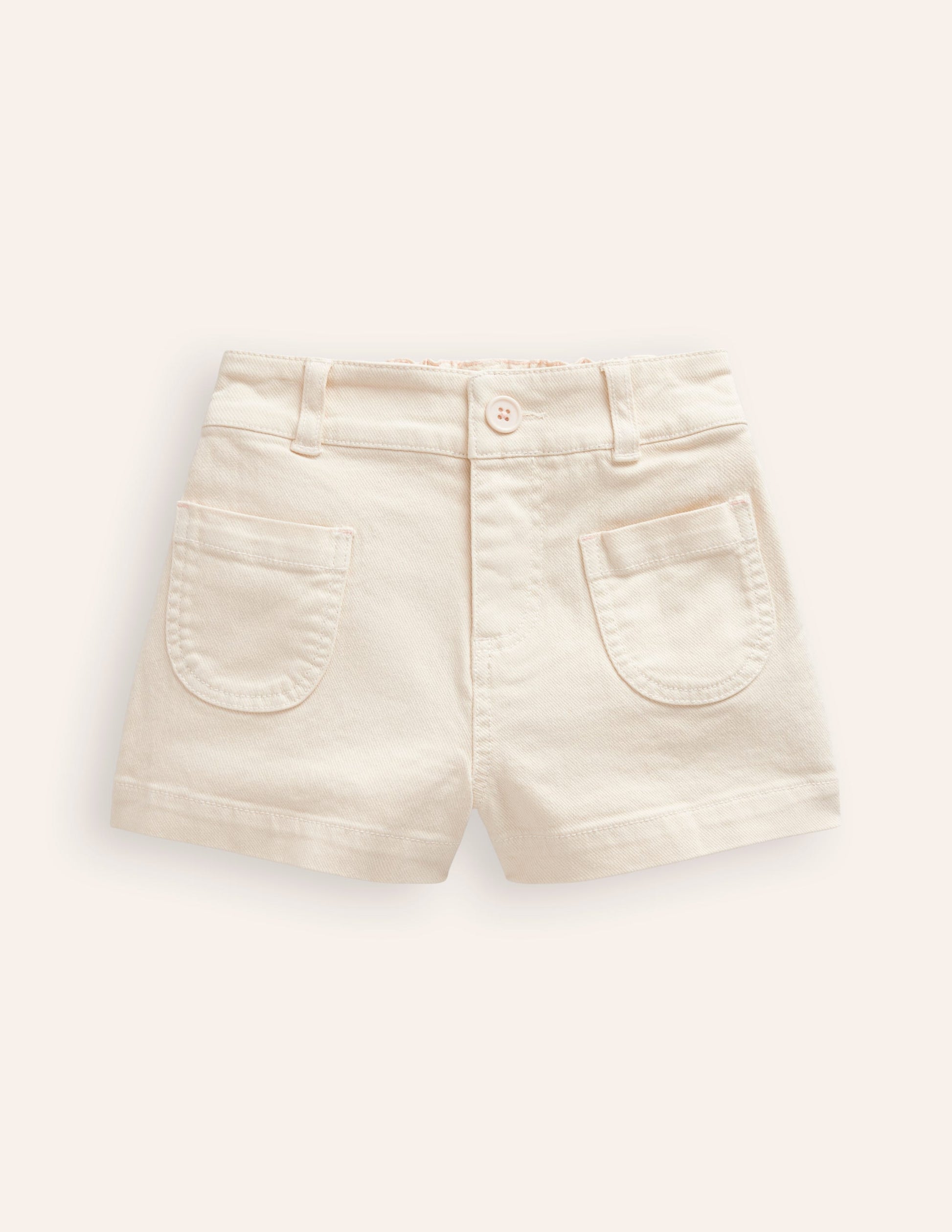 High Waisted Shorts-Vanilla White-1