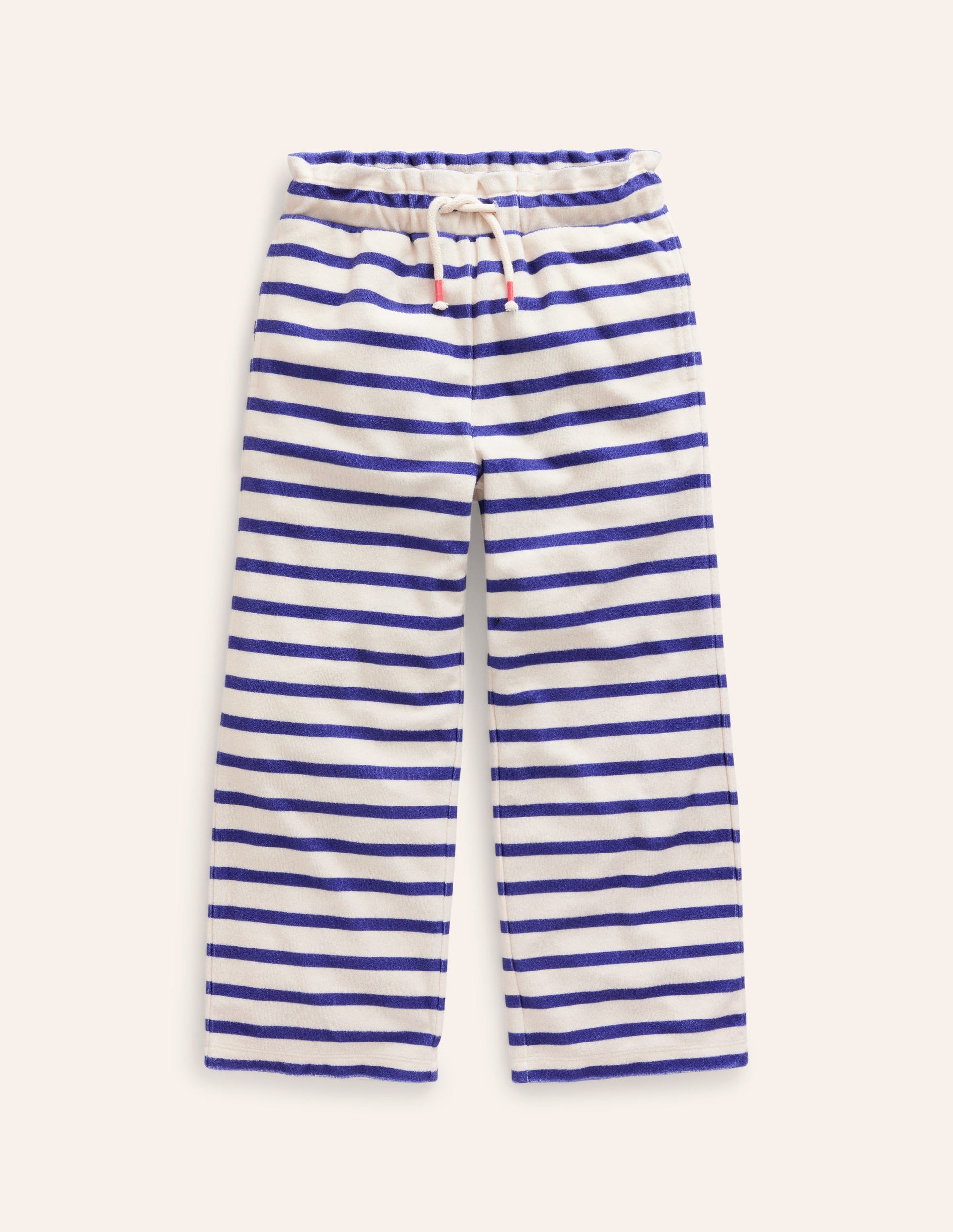 Towelling Pants-Navy/ Ivory Stripe-1