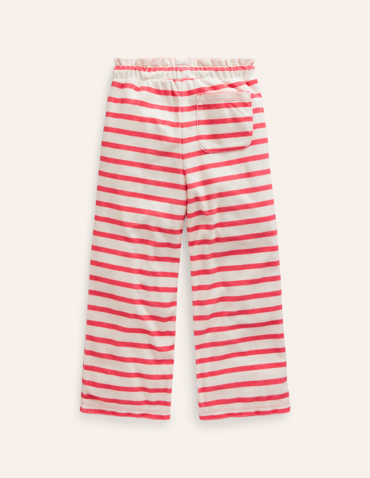 Towelling Pants-Jam Red/ Ivory Stripe-2