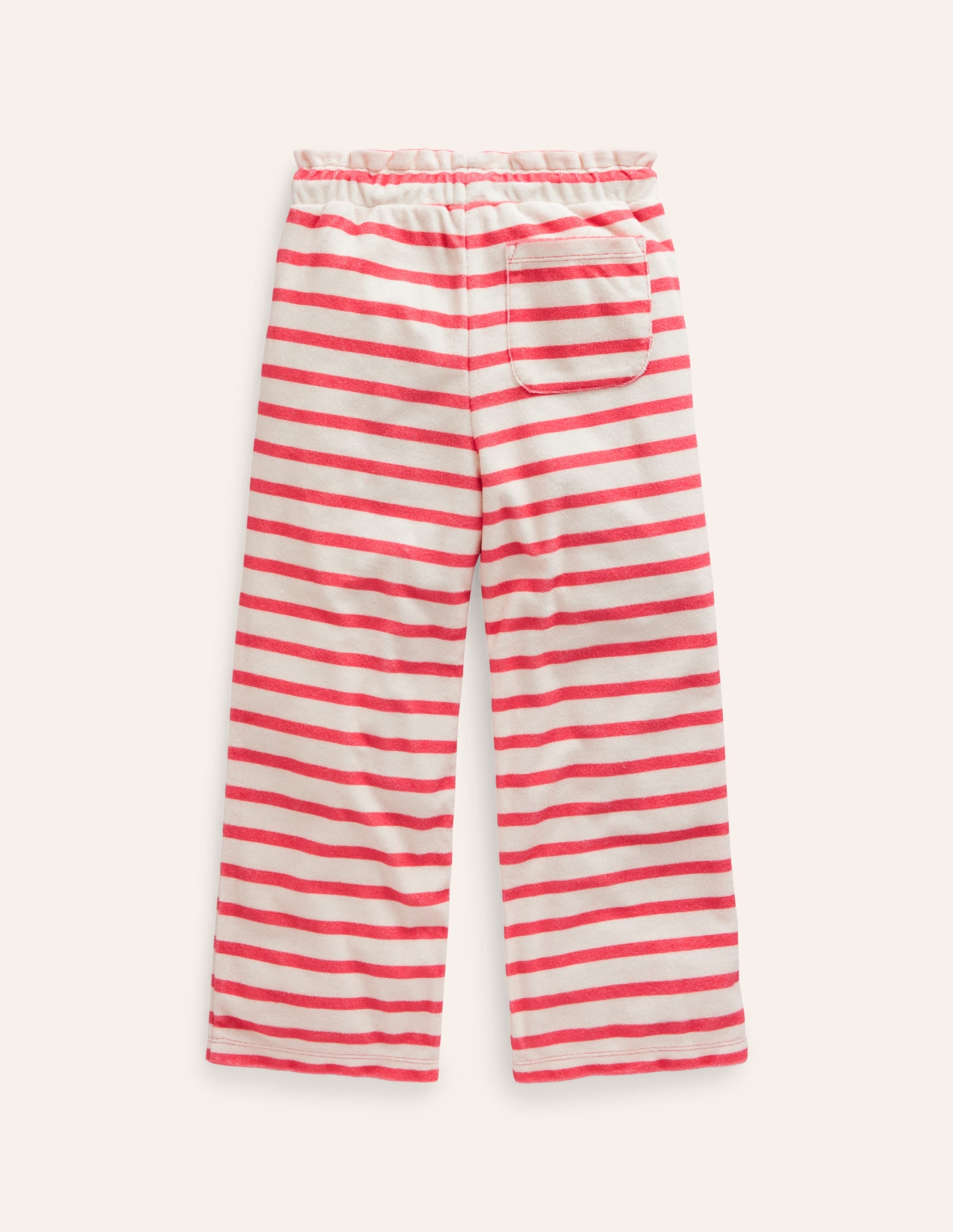Towelling Pants-Jam Red/ Ivory Stripe - Image 2