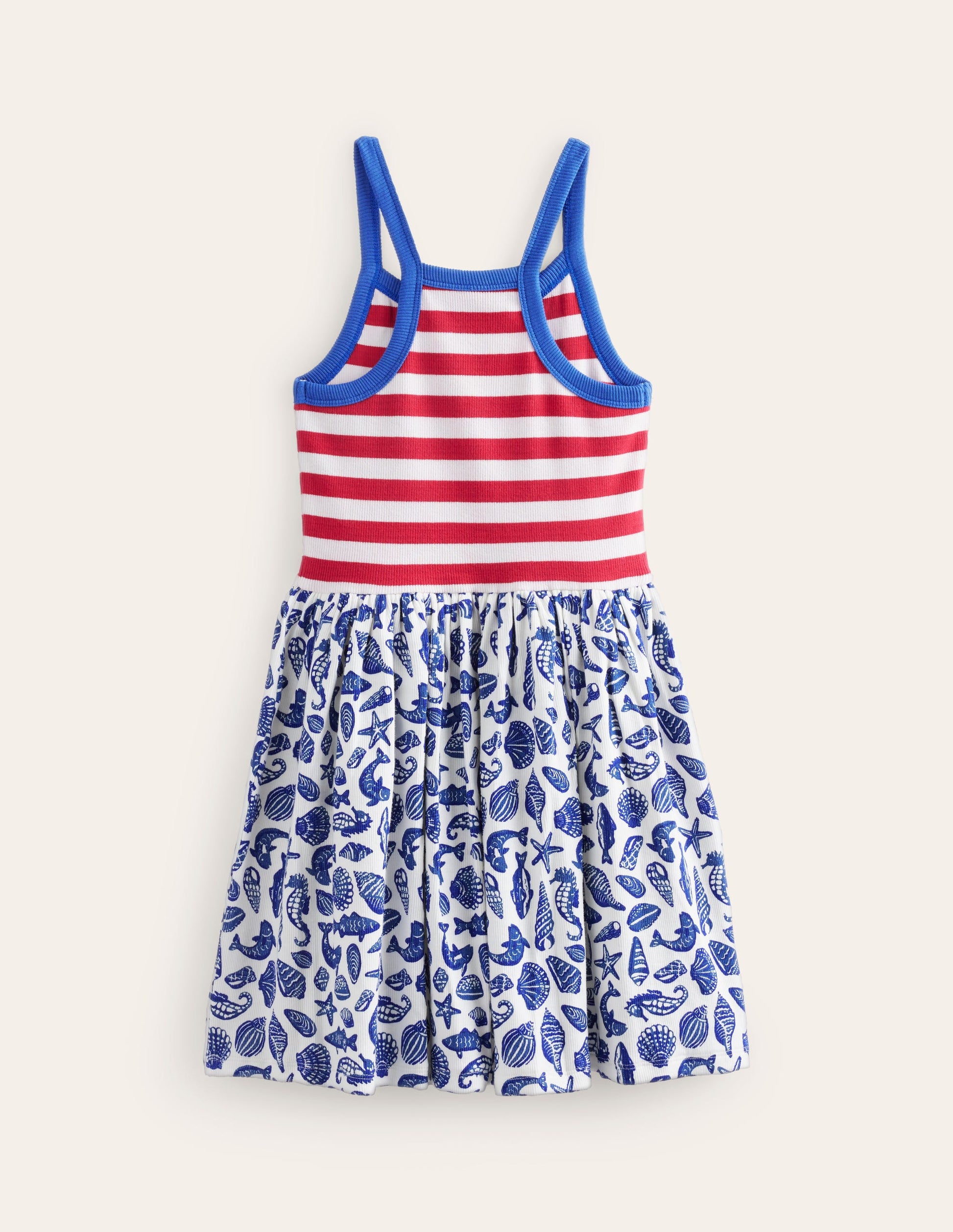 Strappy Hotchpotch Dress-Sapphire Blue Seashore-2