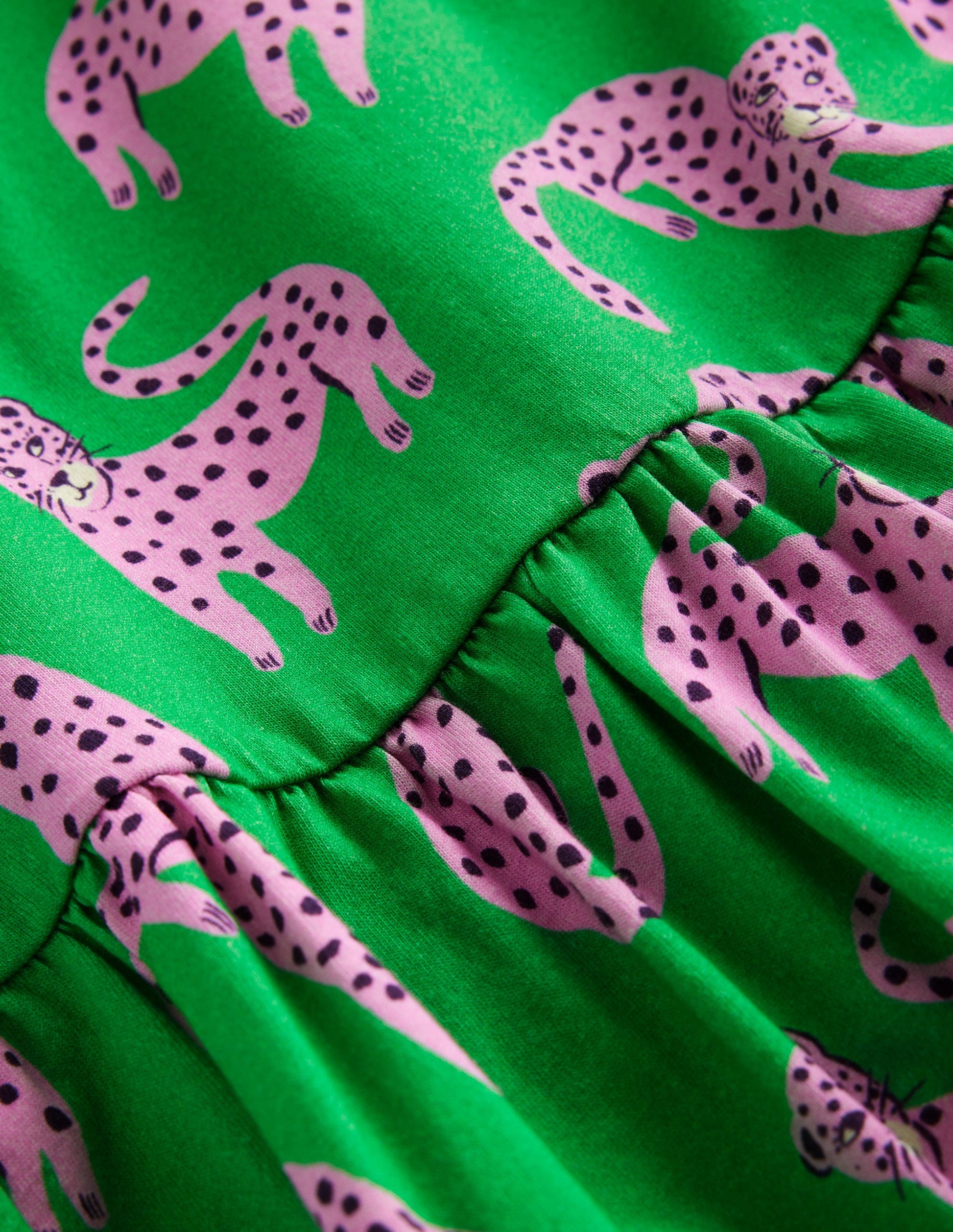 Strappy Drop Waist Dress-Green Cheetahs-3
