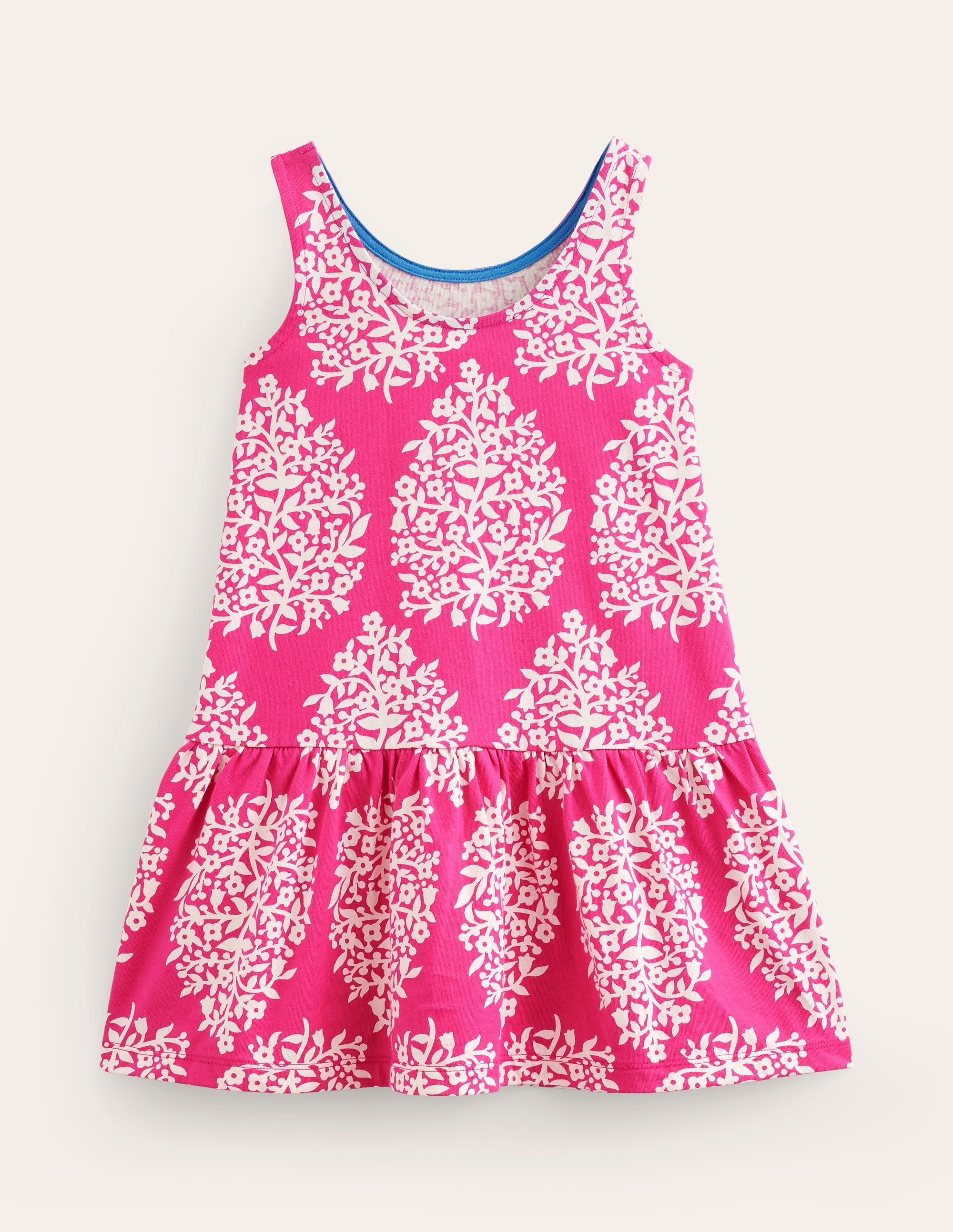 Strappy Drop Waist Dress-Pink Woodblock - Image 2