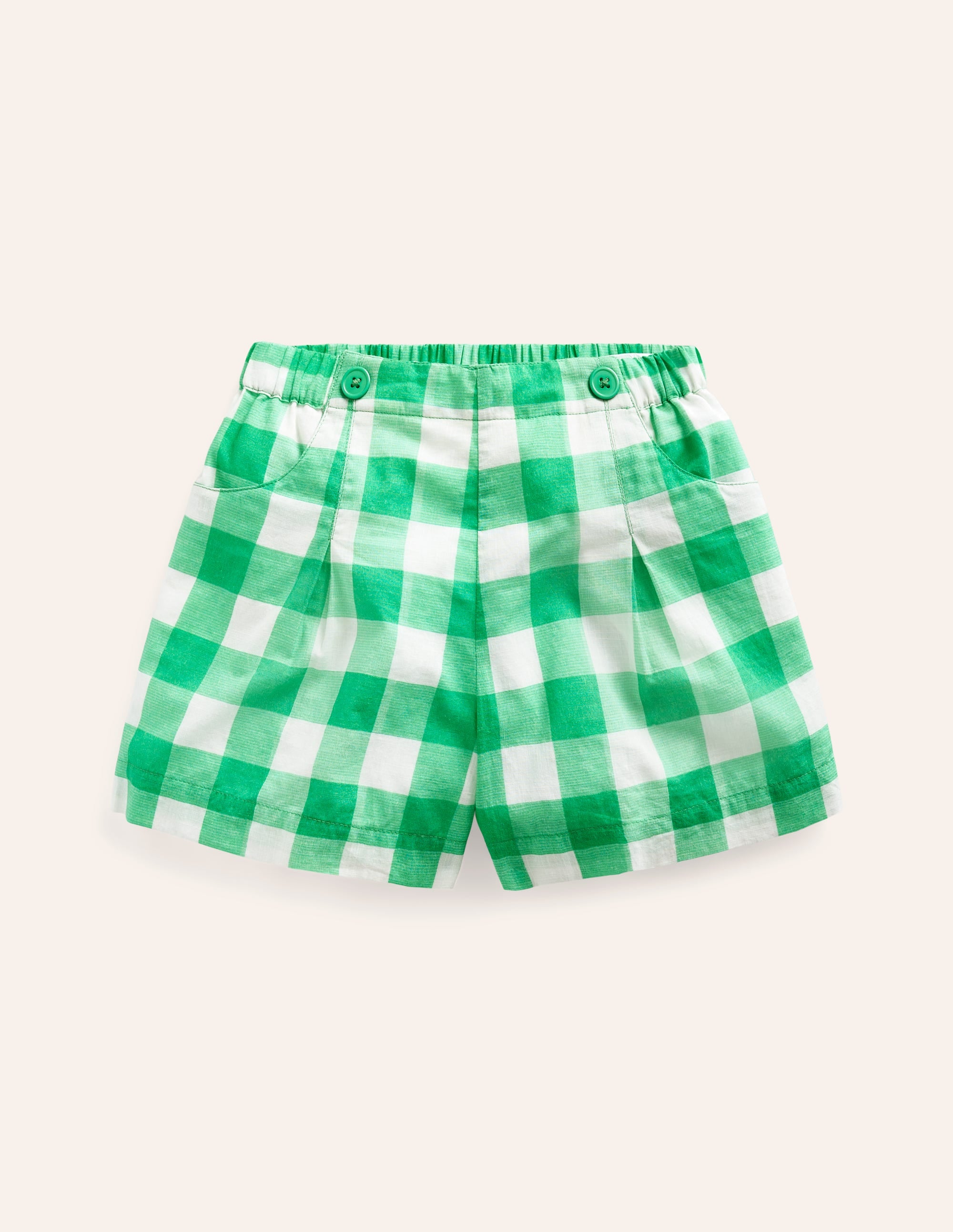 Full Nostalgic Short-Pea Green/ Ivory Gingham - Image 1