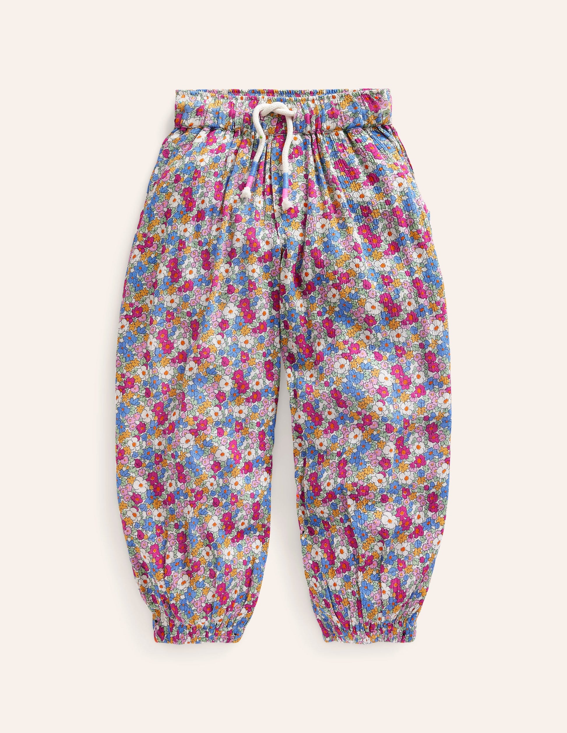 Tapered Vacation Pants-Festival Pink Nautical Floral-1
