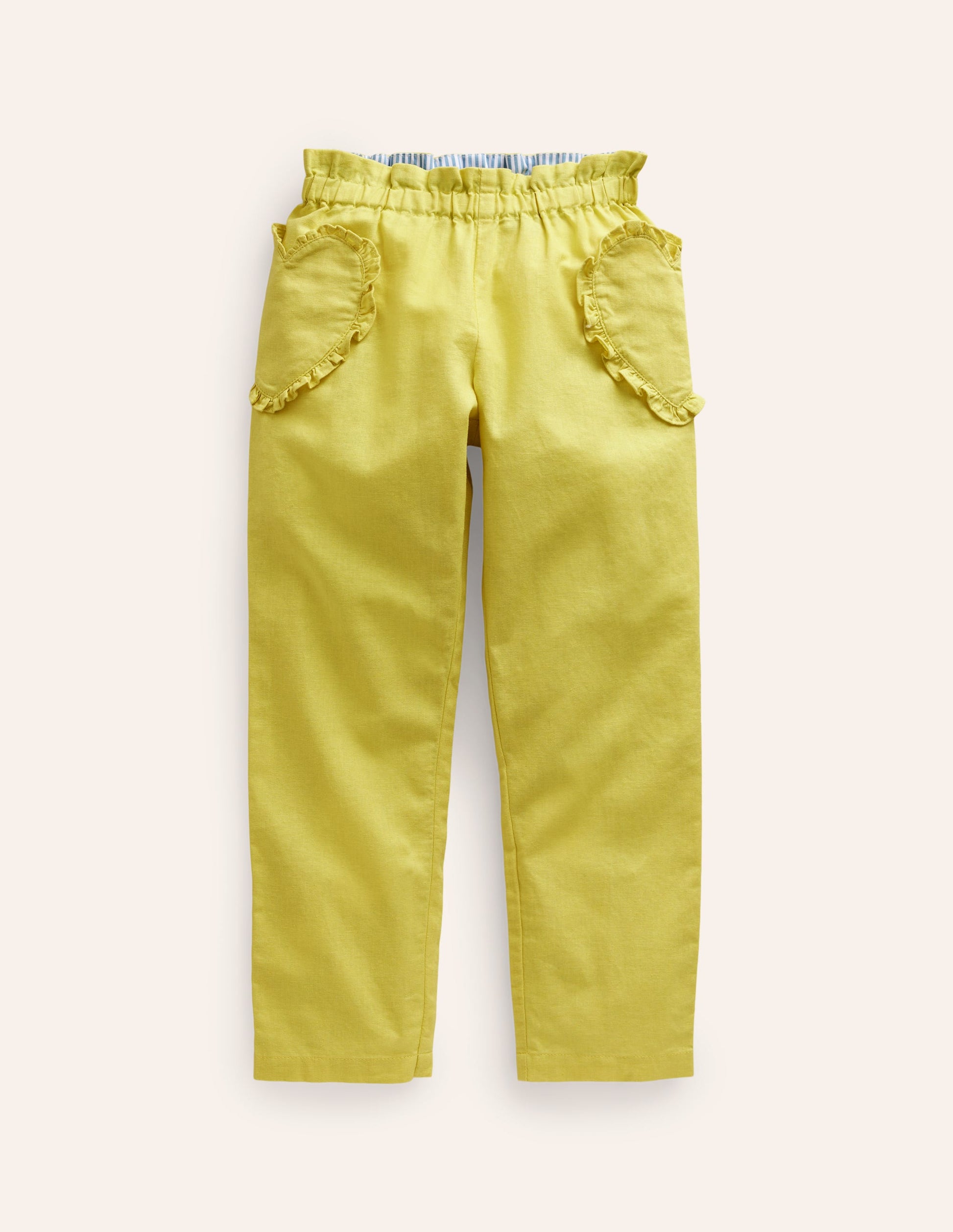 Heart Pocket Pull On Pants-Zest Yellow-1