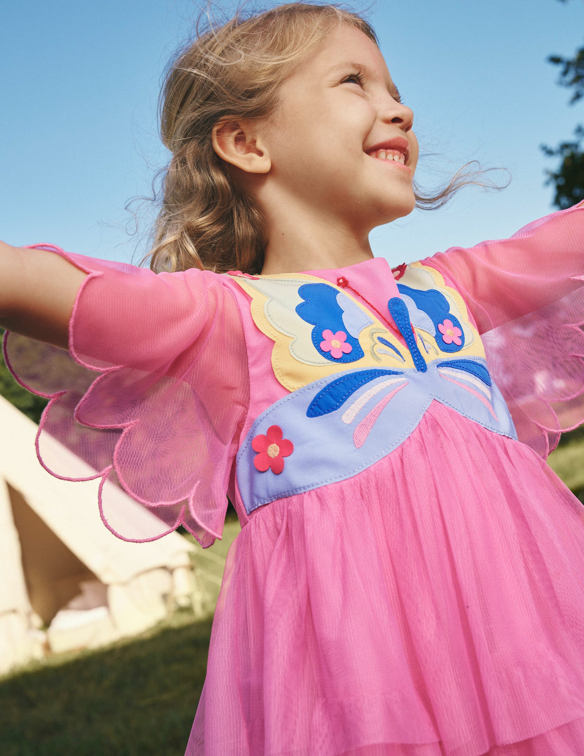 Butterfly Bodice Tulle Dress-Formica Pink Butterfly - Image 5