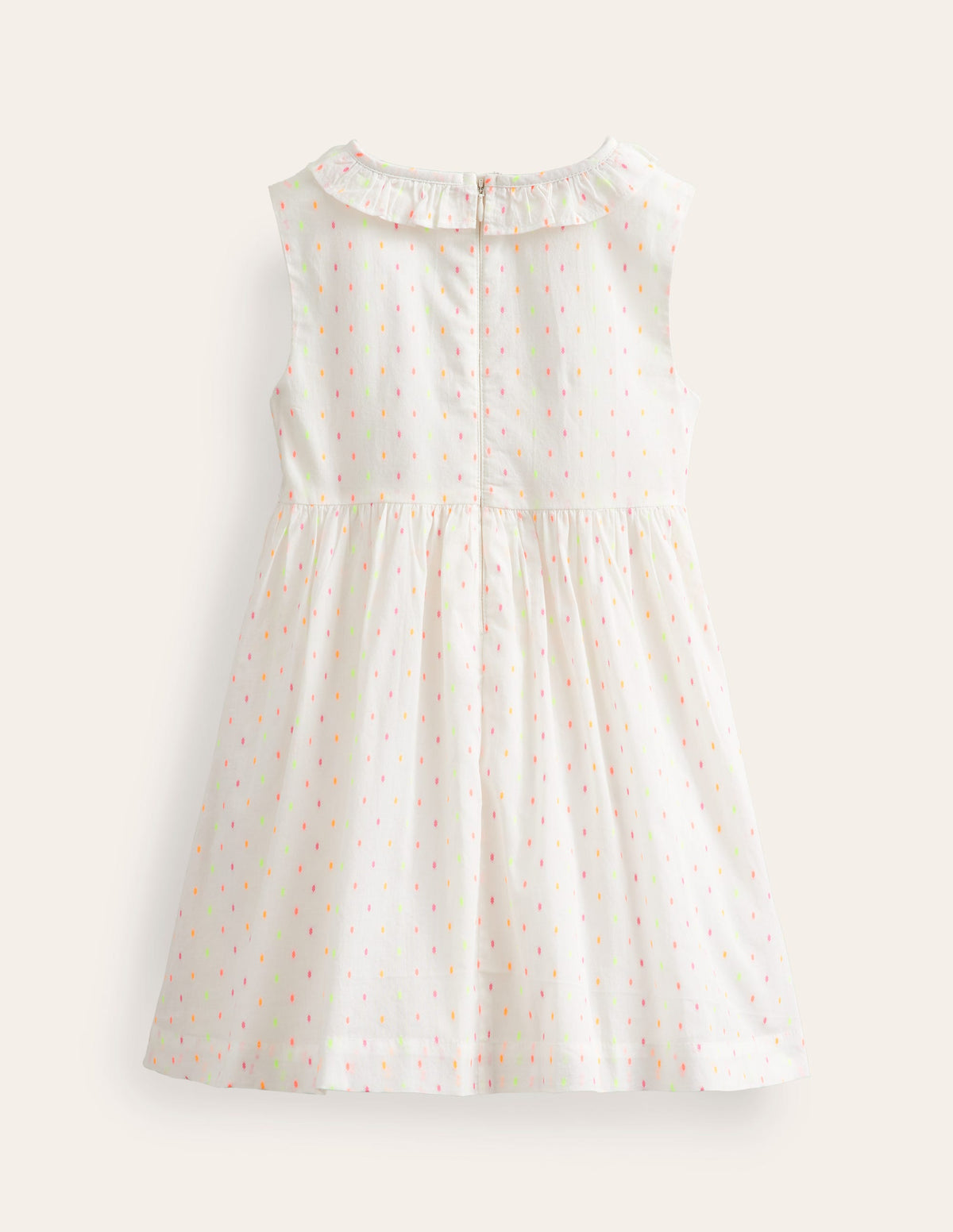 Smocked Bodice Dress-Ivory Dobby - Image 2