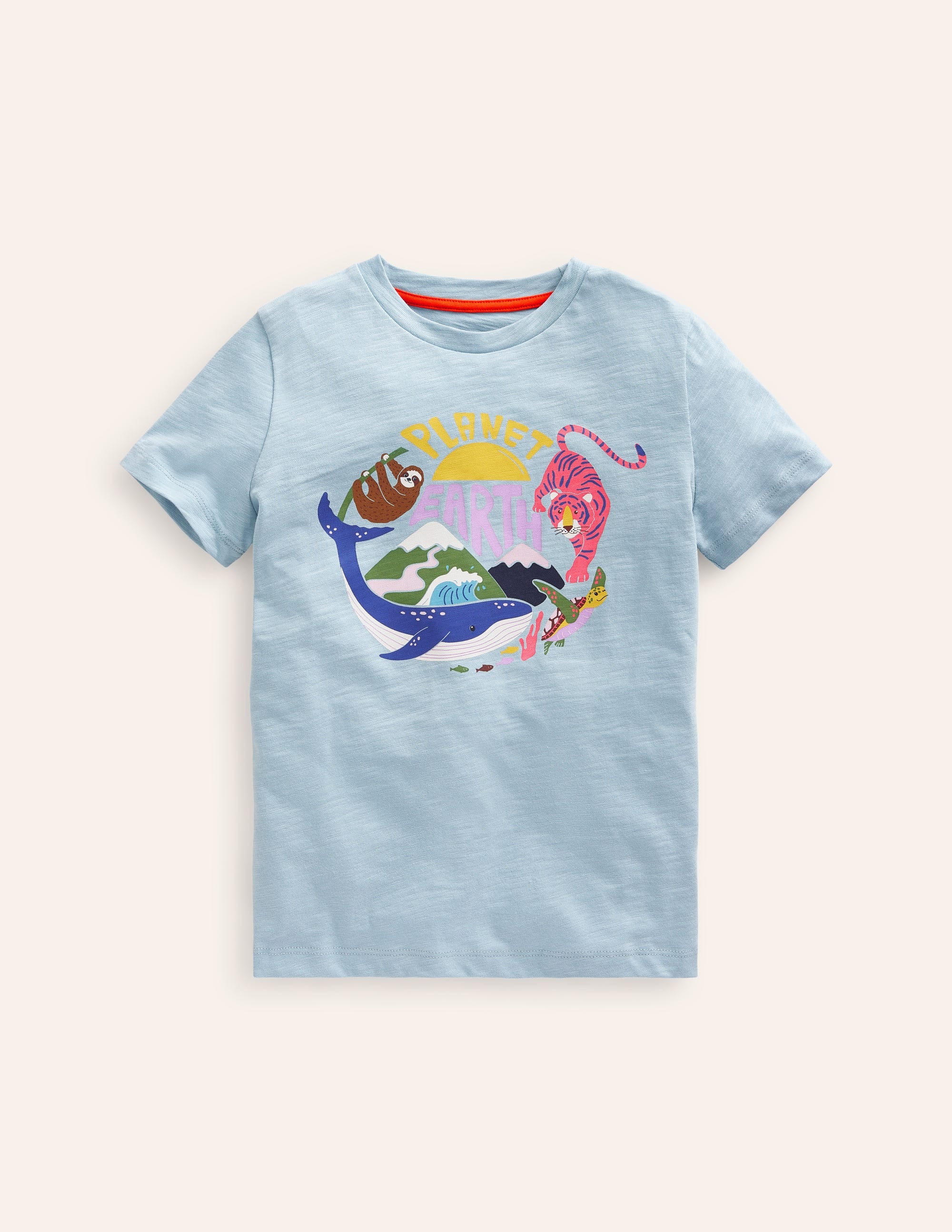 Printed T-shirt-Blue Earth - Image 1
