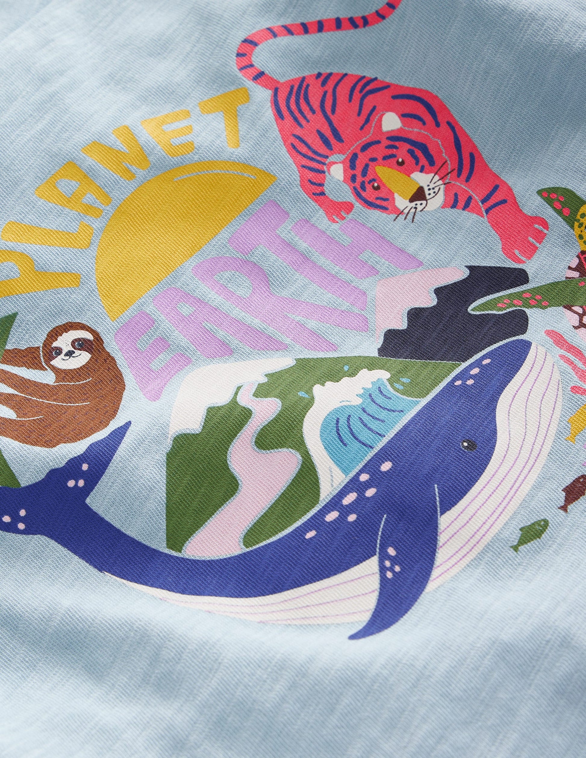 Printed T-shirt-Blue Earth-3