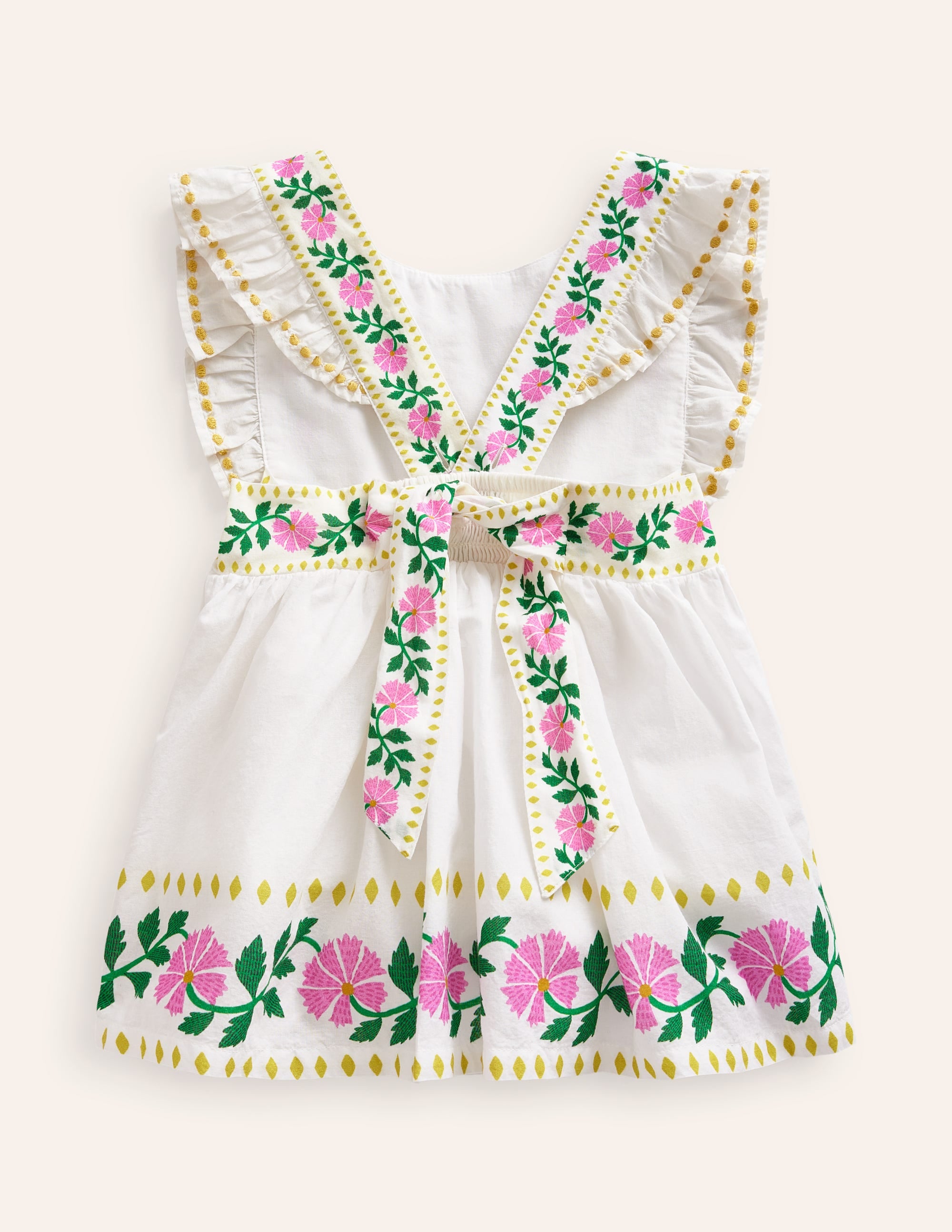 Bow Back Top-Vanilla White Floral - Image 1