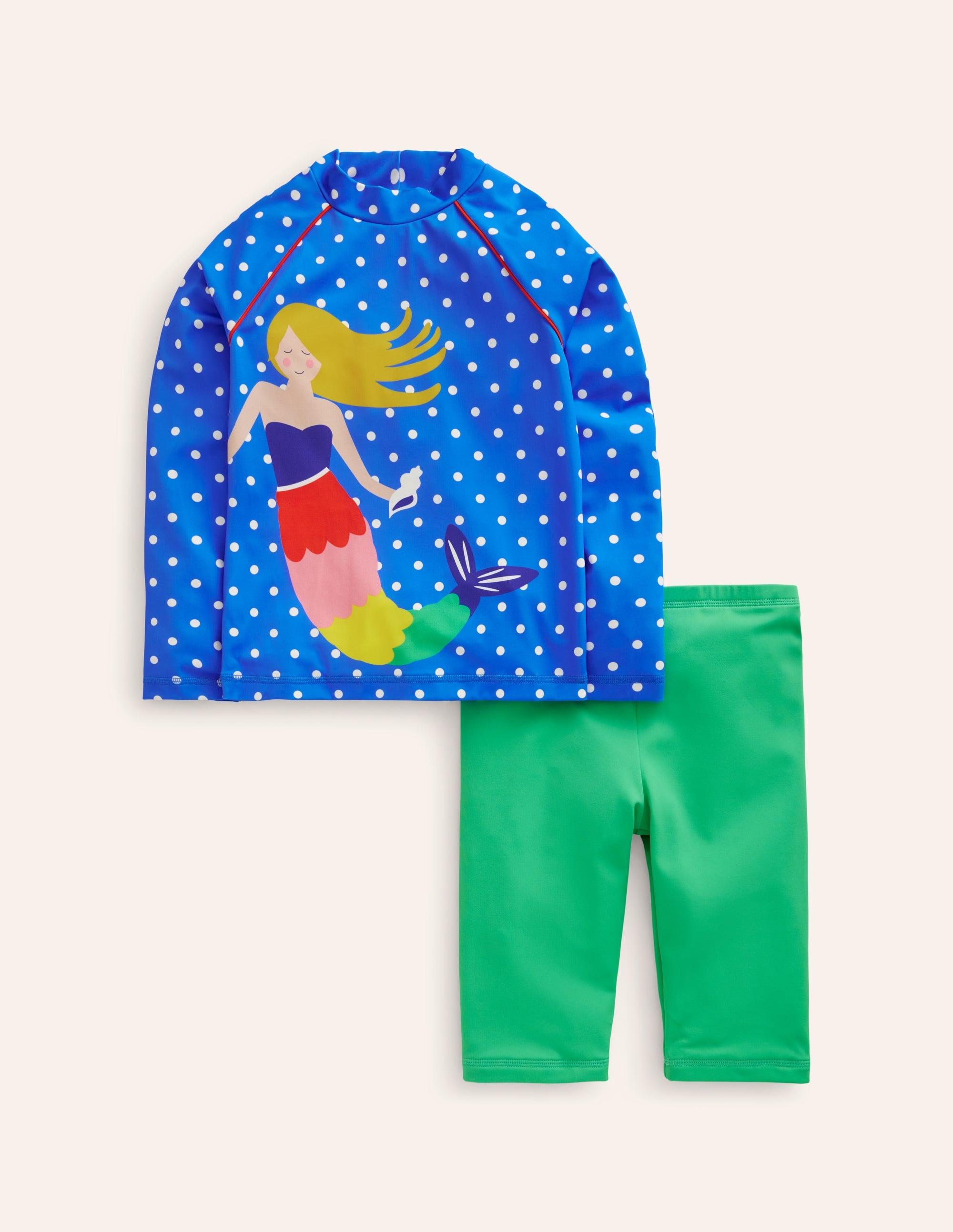 Sun Safe Rash Vest Set-Mermaid Appliqué - Image 1