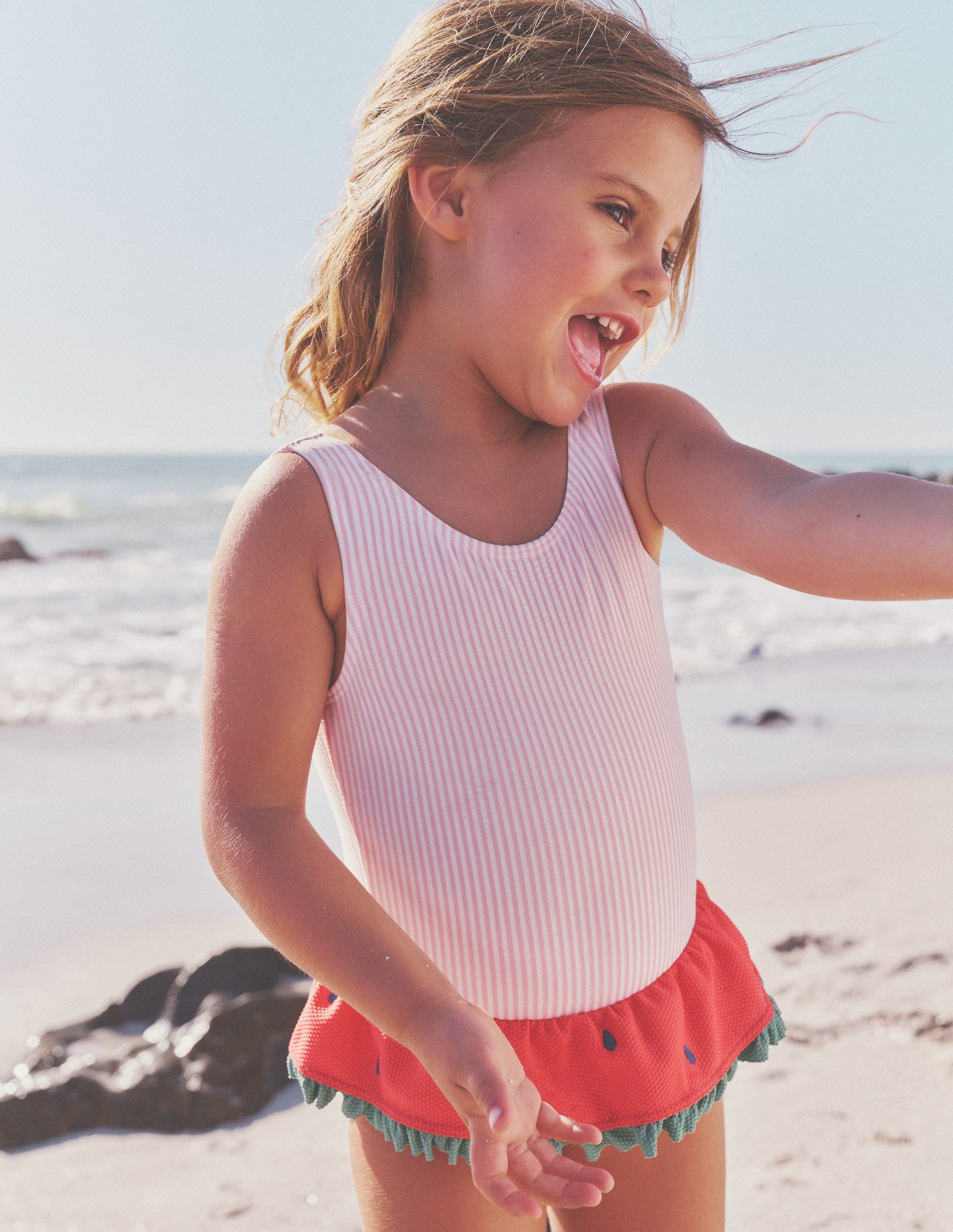 Peplum Swimsuit-Blooming Pink/ Vanilla Pod-4