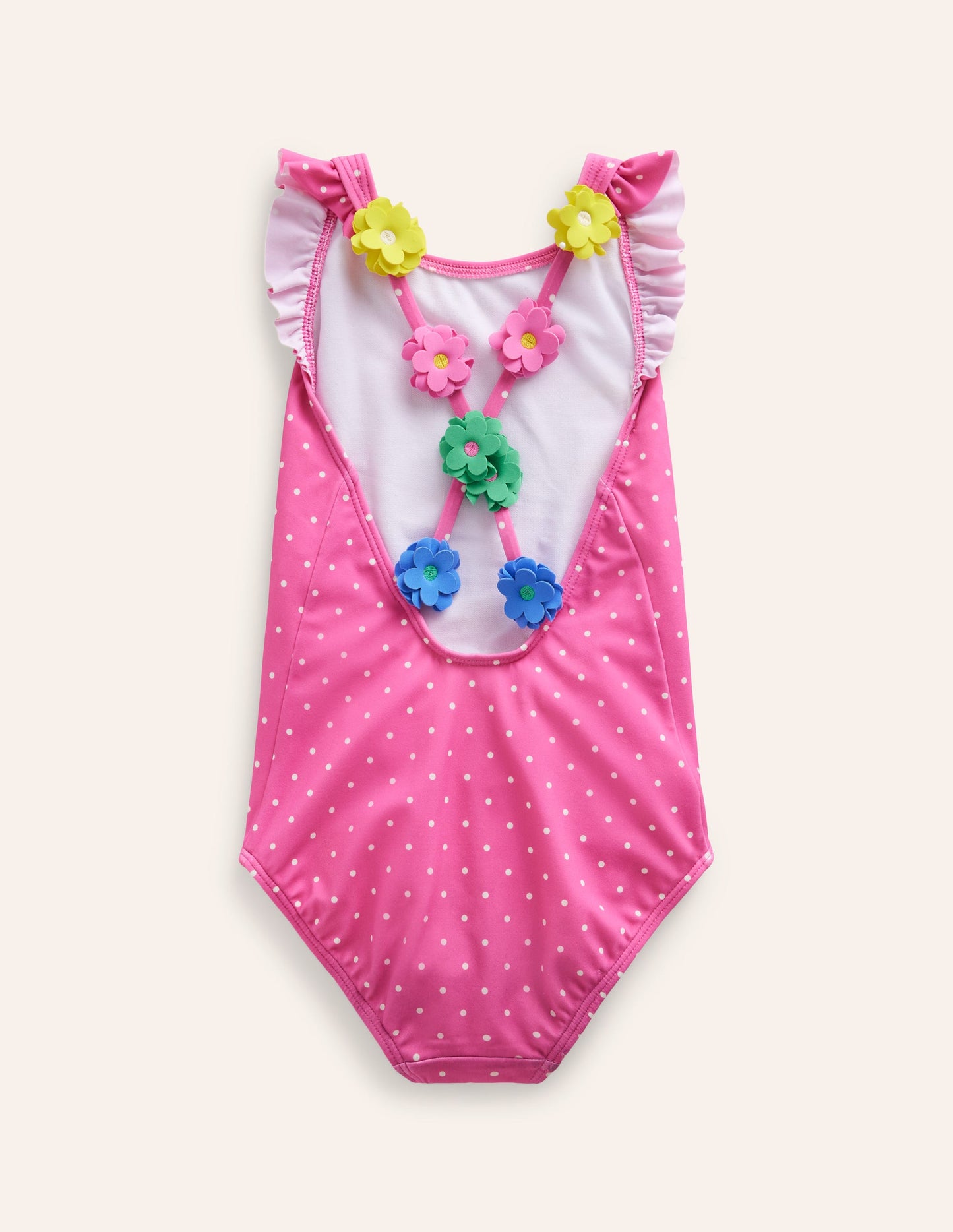 Corsage Strap Swimsuit-Strawberry Pink