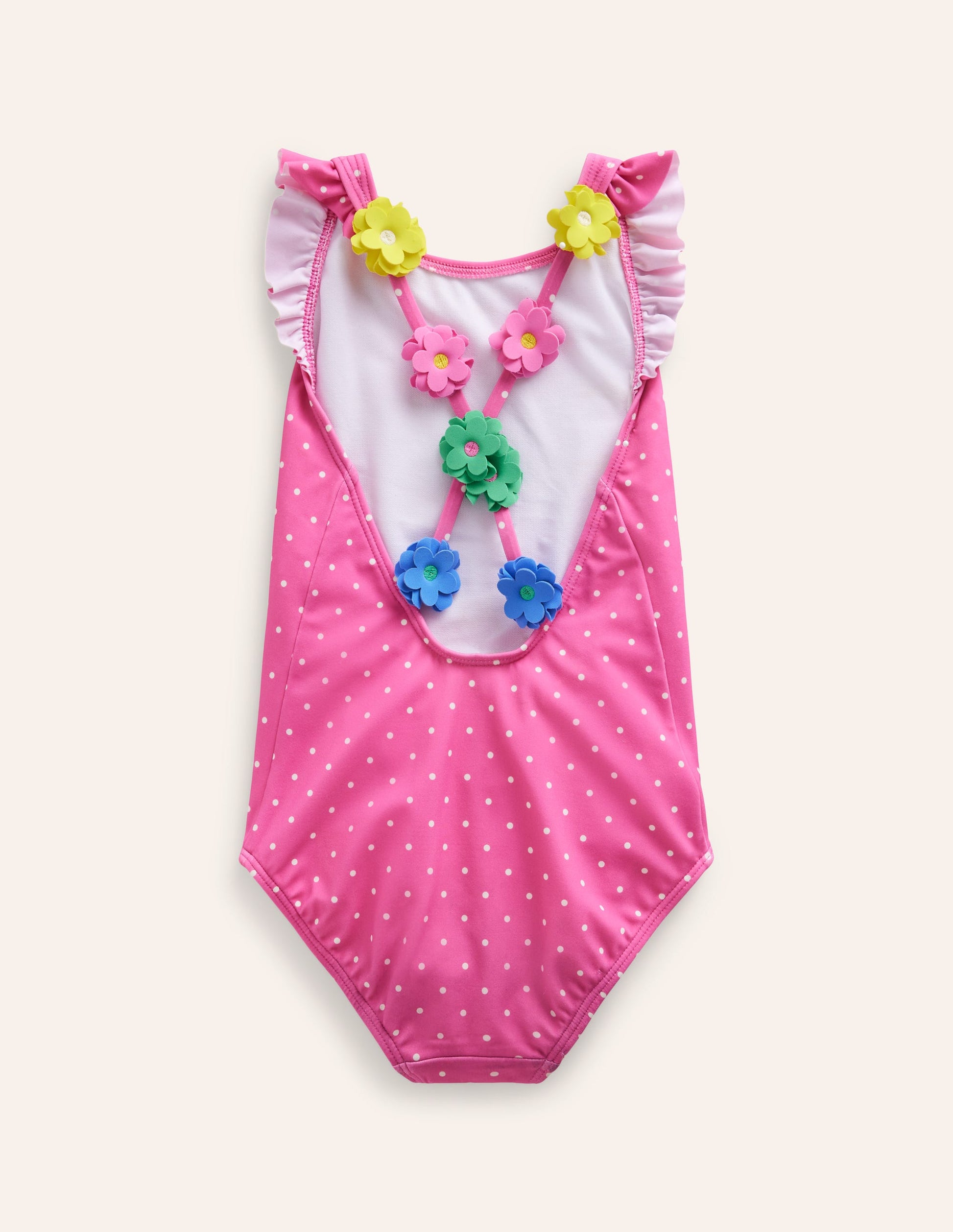 Corsage Strap Swimsuit-Strawberry Pink-2