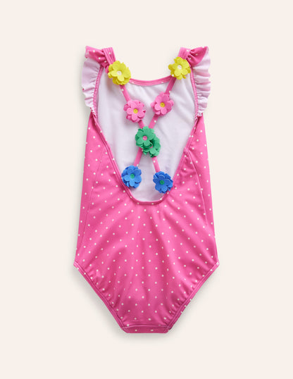 Corsage Strap Swimsuit-Strawberry Pink-2