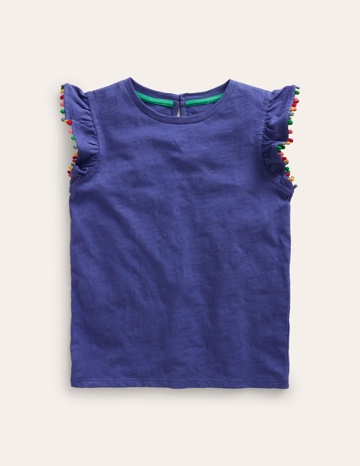Pom Trim T-Shirt-Soft Starboard-1