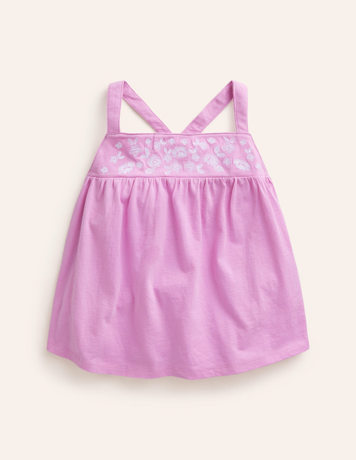 Embroidered Jersey Vest-Cosmos Pink-1