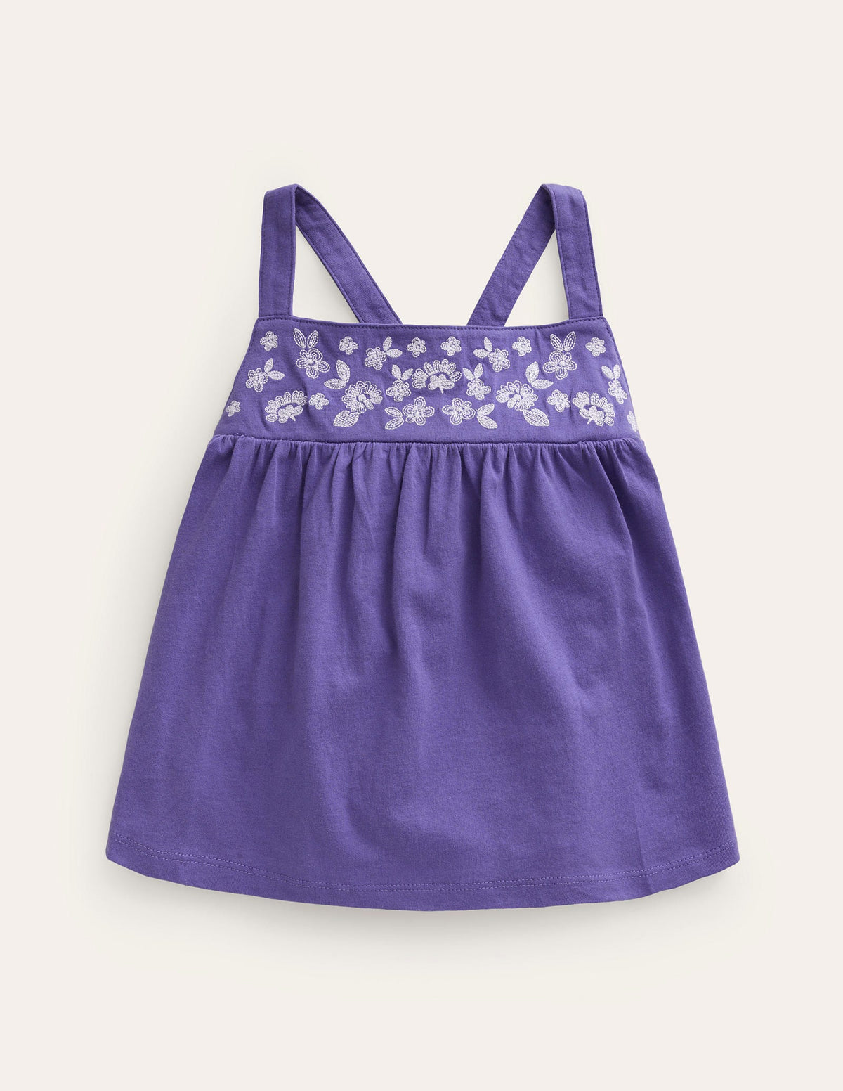 Embroidered Jersey Vest-Wisteria Blue - Image 1