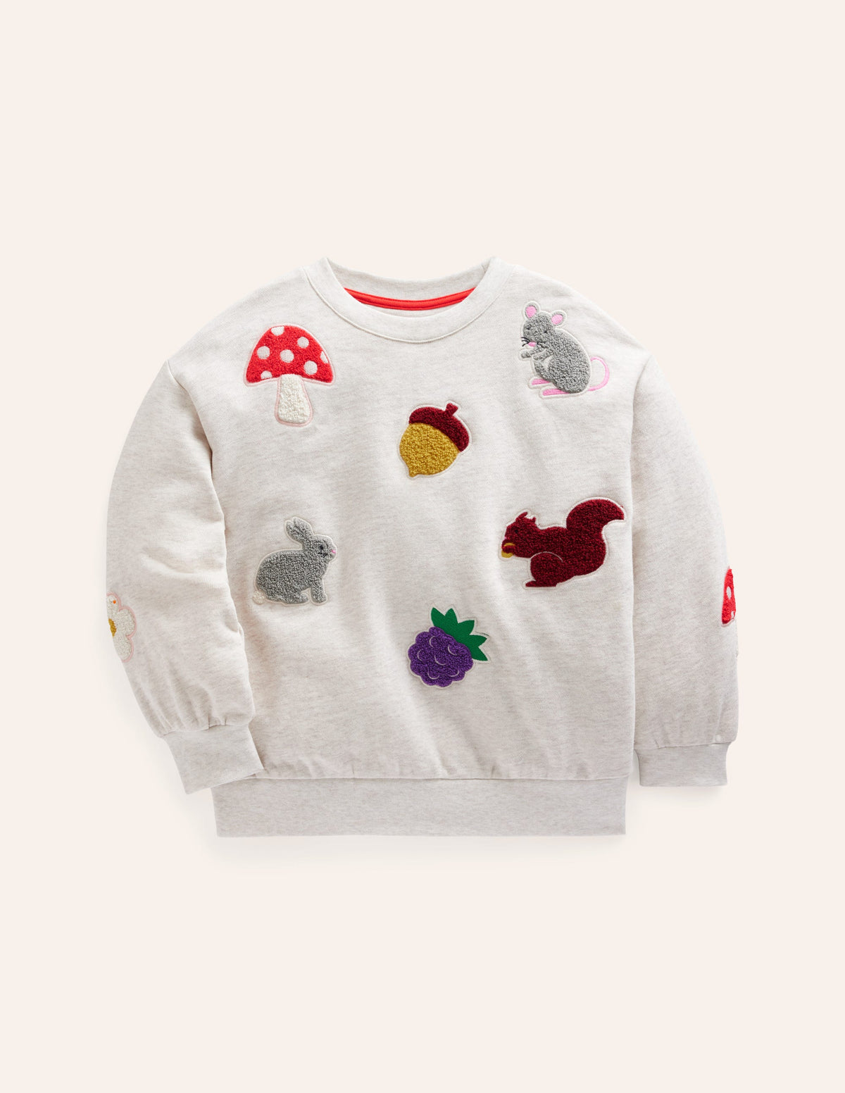 Graphic Boucle Sweatshirt-Oatmeal - Image 1